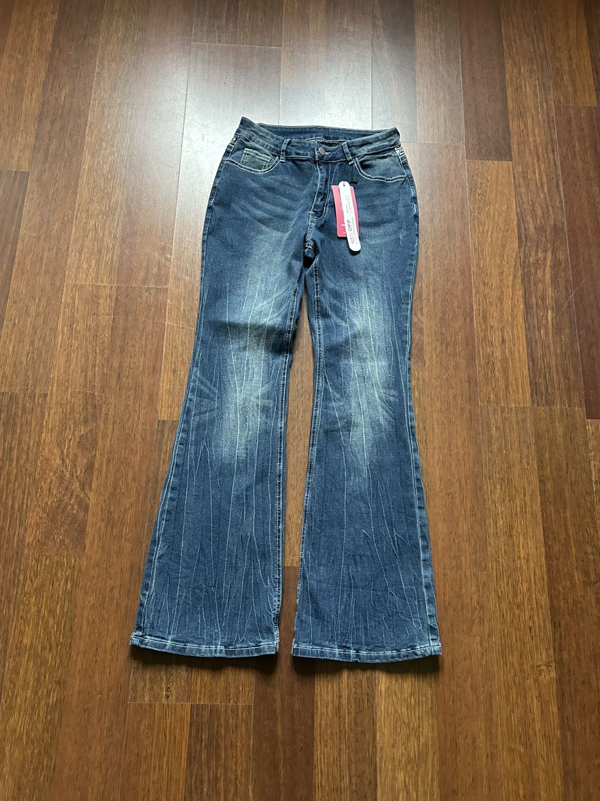 Japanese Brand Vintage Flared Boot Cut Denim Jeans Y2K Streetwear Size 38 Size 28" / US 6 / IT 42 - 7 Thumbnail