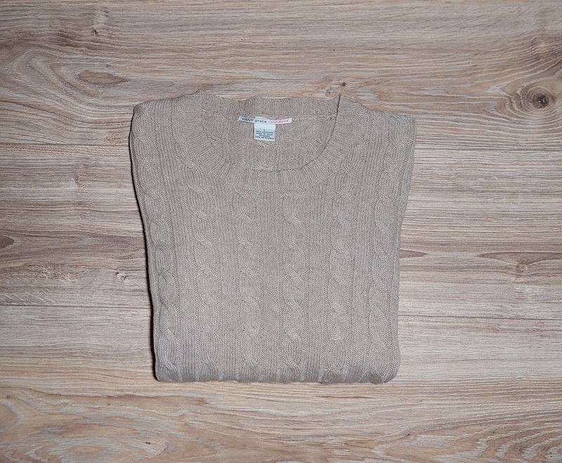 Vintage 100% cashmere sweater jumper beige brown luxury soft Size L / US 10 / IT 46 - 2 Thumbnail