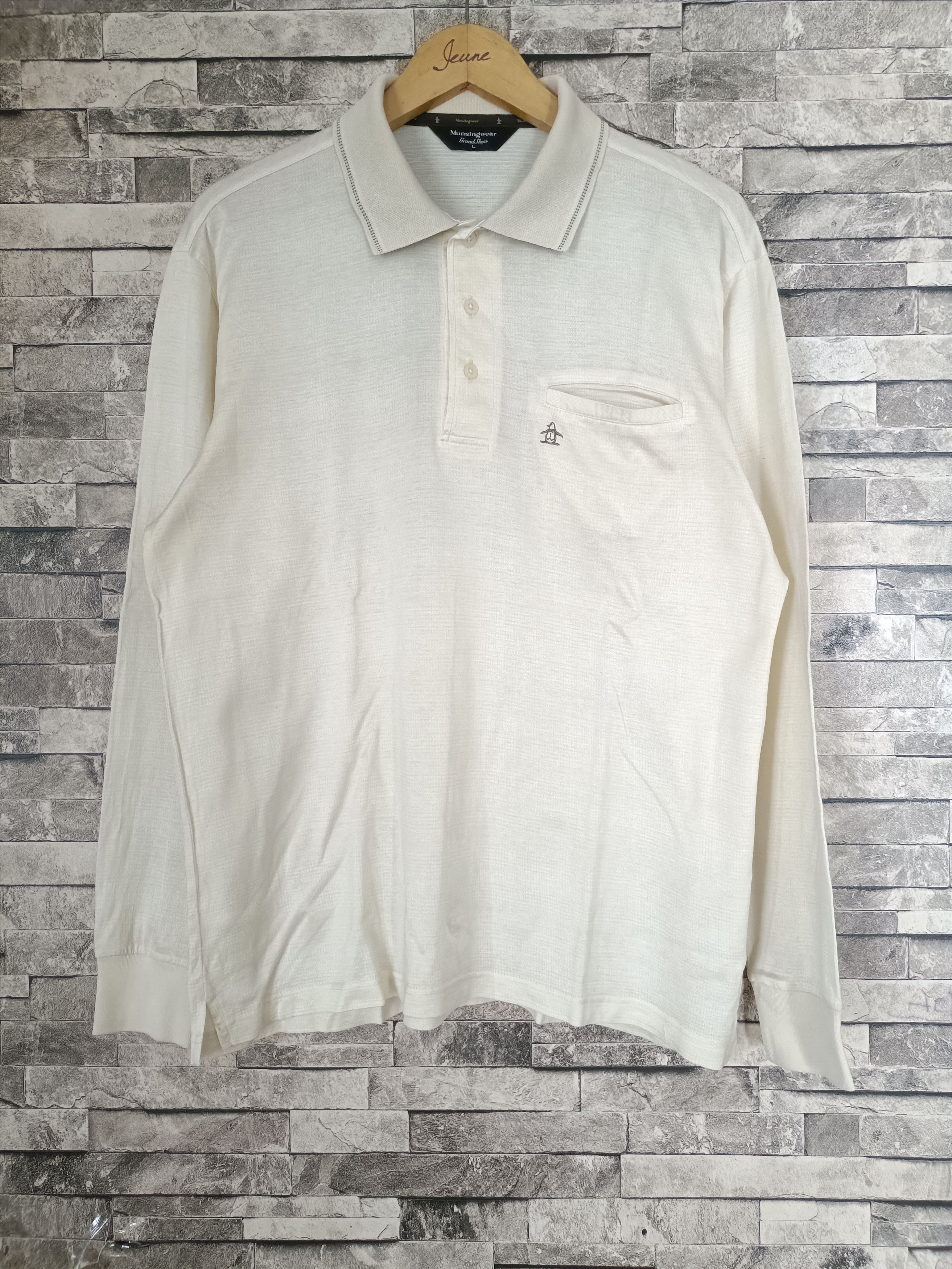 Japanese Brand Munsing wear grand slam long sleeve polo shirt Size US L / EU 52-54 / 3 - 1 Thumbnail