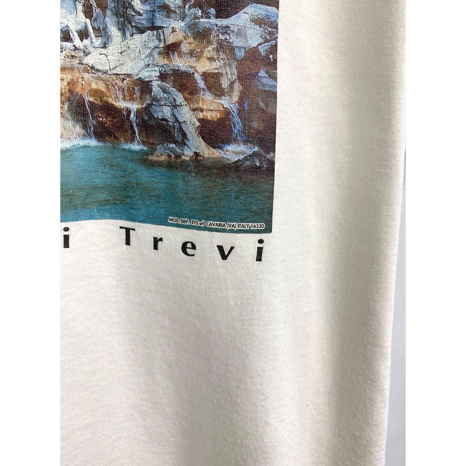 Fruit Of The Loom VINTAGE 90s Italy Roma Fontana Di Trevi T-Shirt Men L White 90s Pictures Cracked Hole Fontana Di Trevi Style Shirts Size US L / EU 52-54 / 3 - 5 Thumbnail