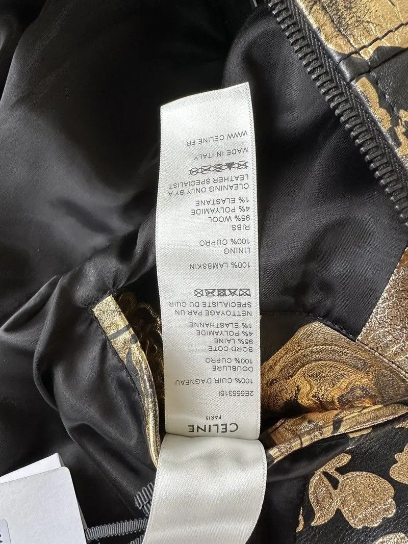 Celine × Hedi Slimane Celine Gold floral leather jacket runway Size US S / EU 44-46 / 1 - 7 Thumbnail