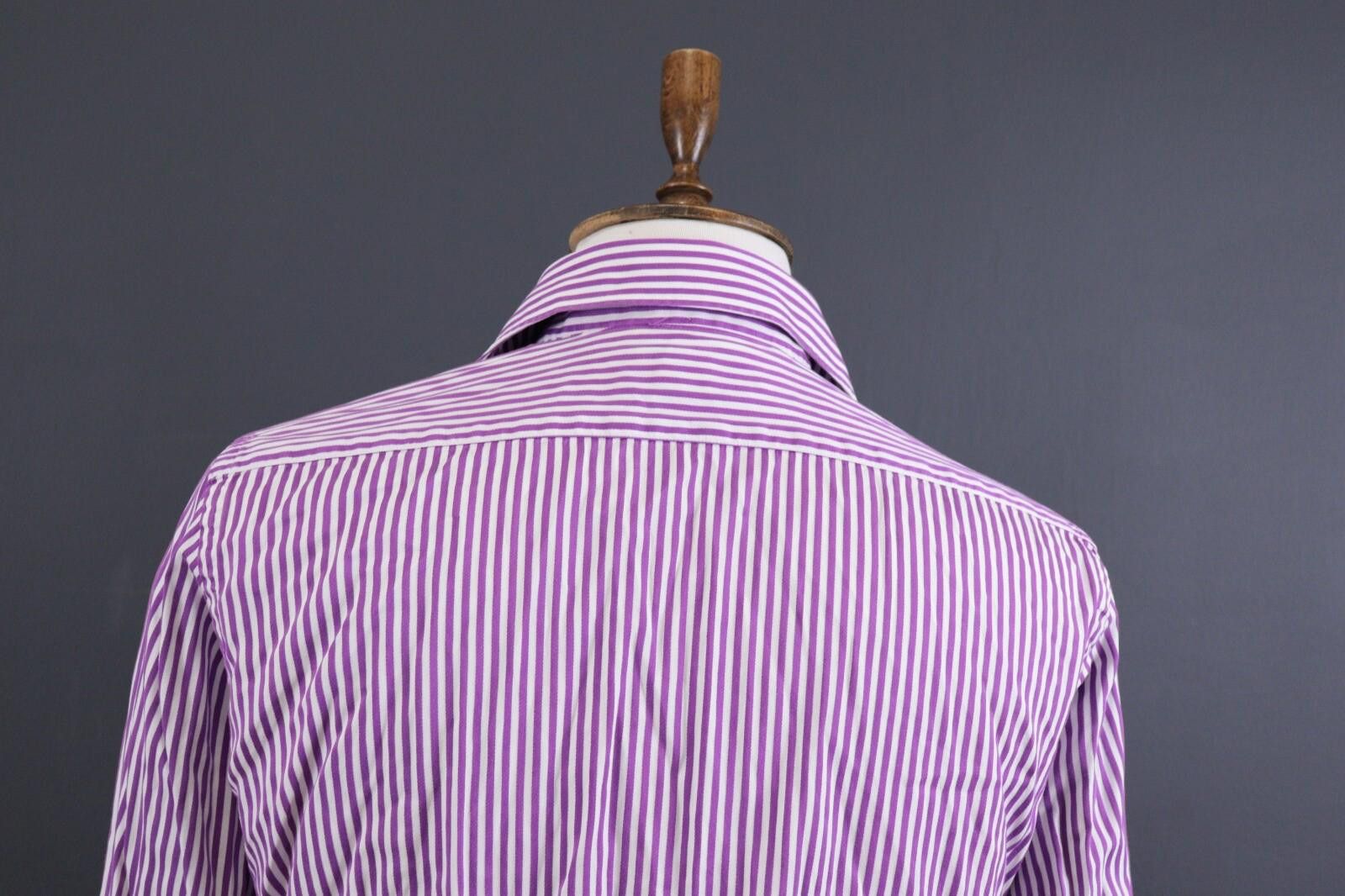 Etro Etro Milano White & Purple Stripe Shirt Size 41 Size US M / EU 48-50 / 2 - 7 Thumbnail