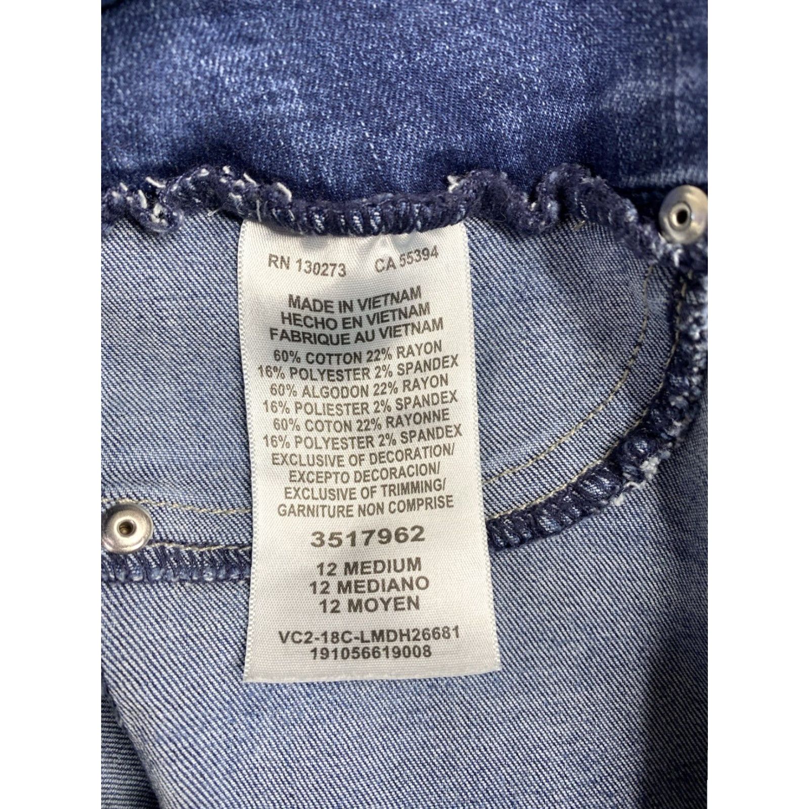 Lee Lee Jeans Womens Slim Straight Pull On Size 12 Blue Denim Stretch City Womens Size 34" / US 12 / IT 48 - 6 Thumbnail