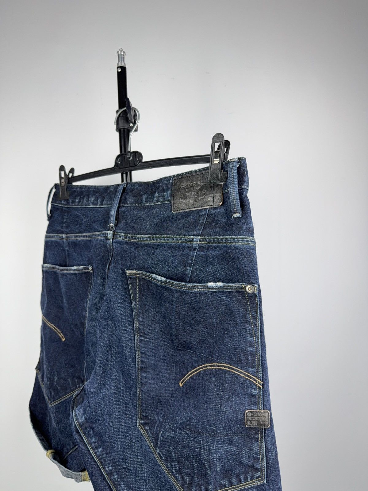 G-Star Vintage Retro 00s Y2K G-Star Raw Denim Shorts Dark Wash Size US 31 - 8 Thumbnail