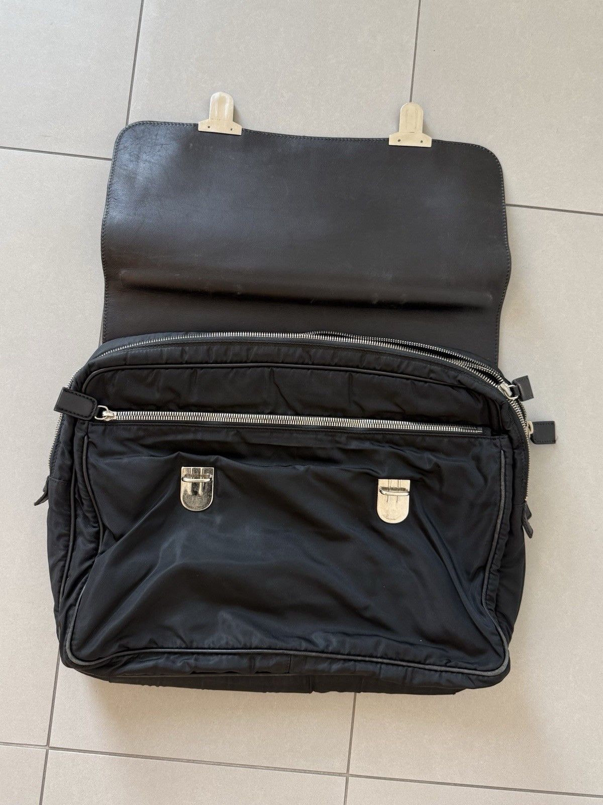 Prada Vintage 1997 Prada Bag Briefcase Mens Handbags Leather Nylon Size ONE SIZE - 16 Thumbnail