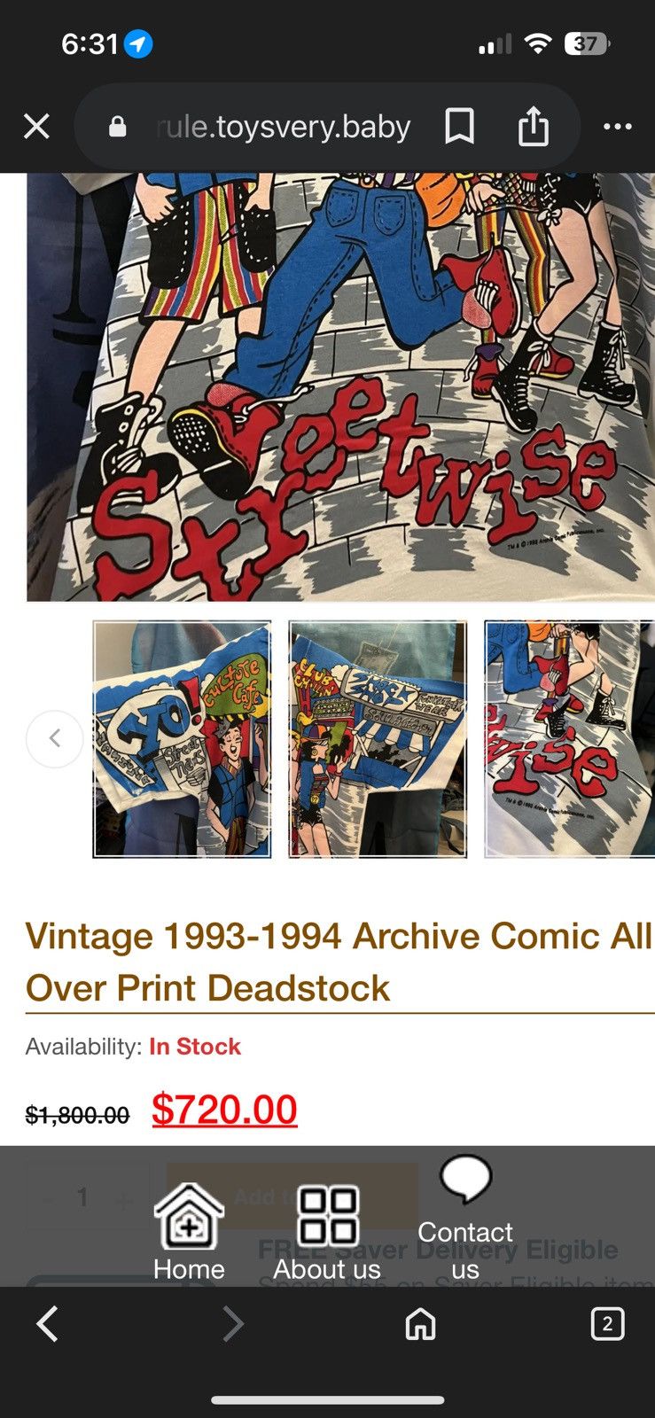 Tultex Vintage 1993-1994 Archive Comic All Over Print Size US XL / EU 56 / 4 - 4 Thumbnail