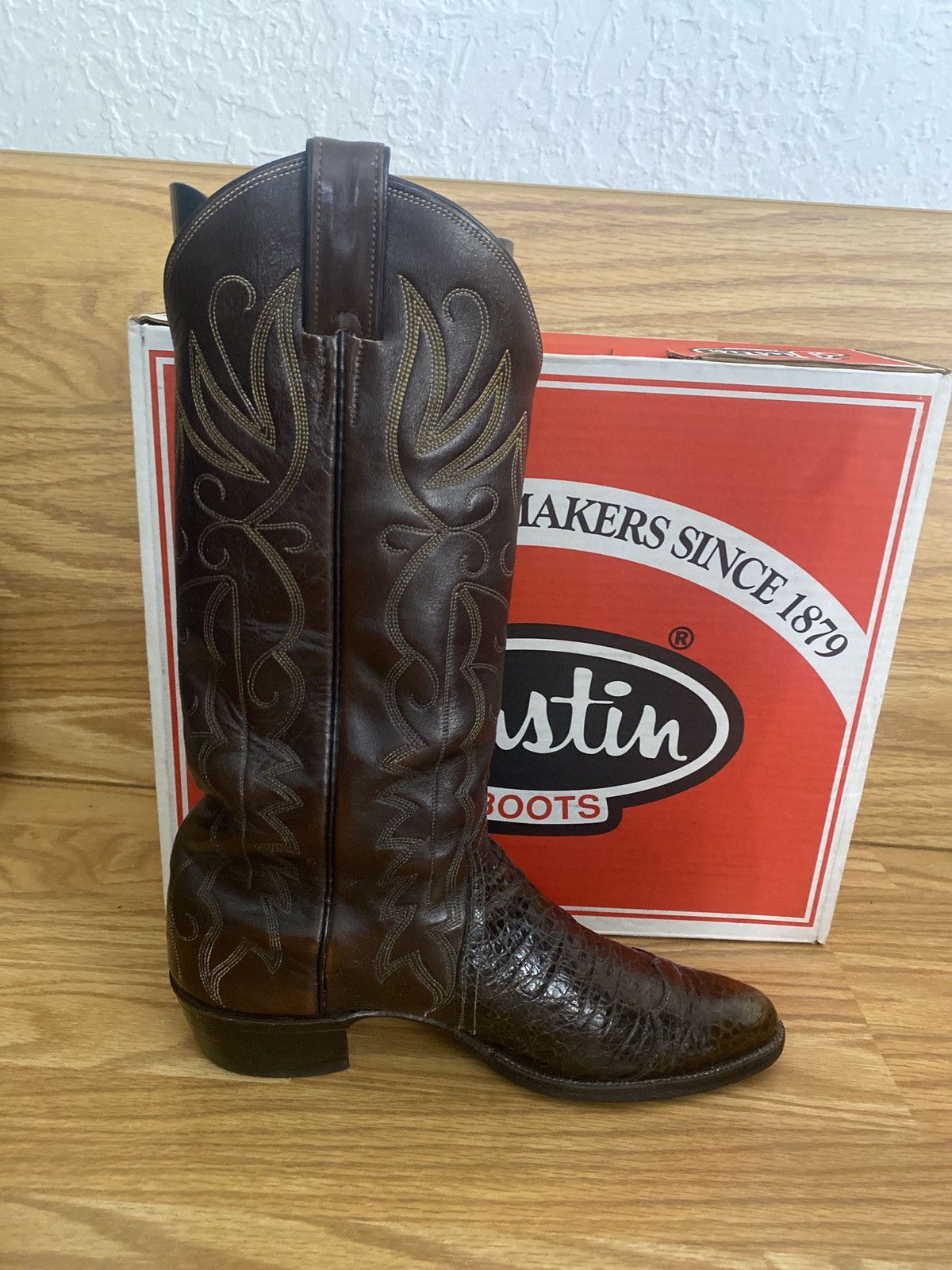Justin Boots Justin 1979 Cowboy Boots Pre-Ban Brown Sea Turtle Print 9 B Size US 9 / EU 42 - 8 Thumbnail