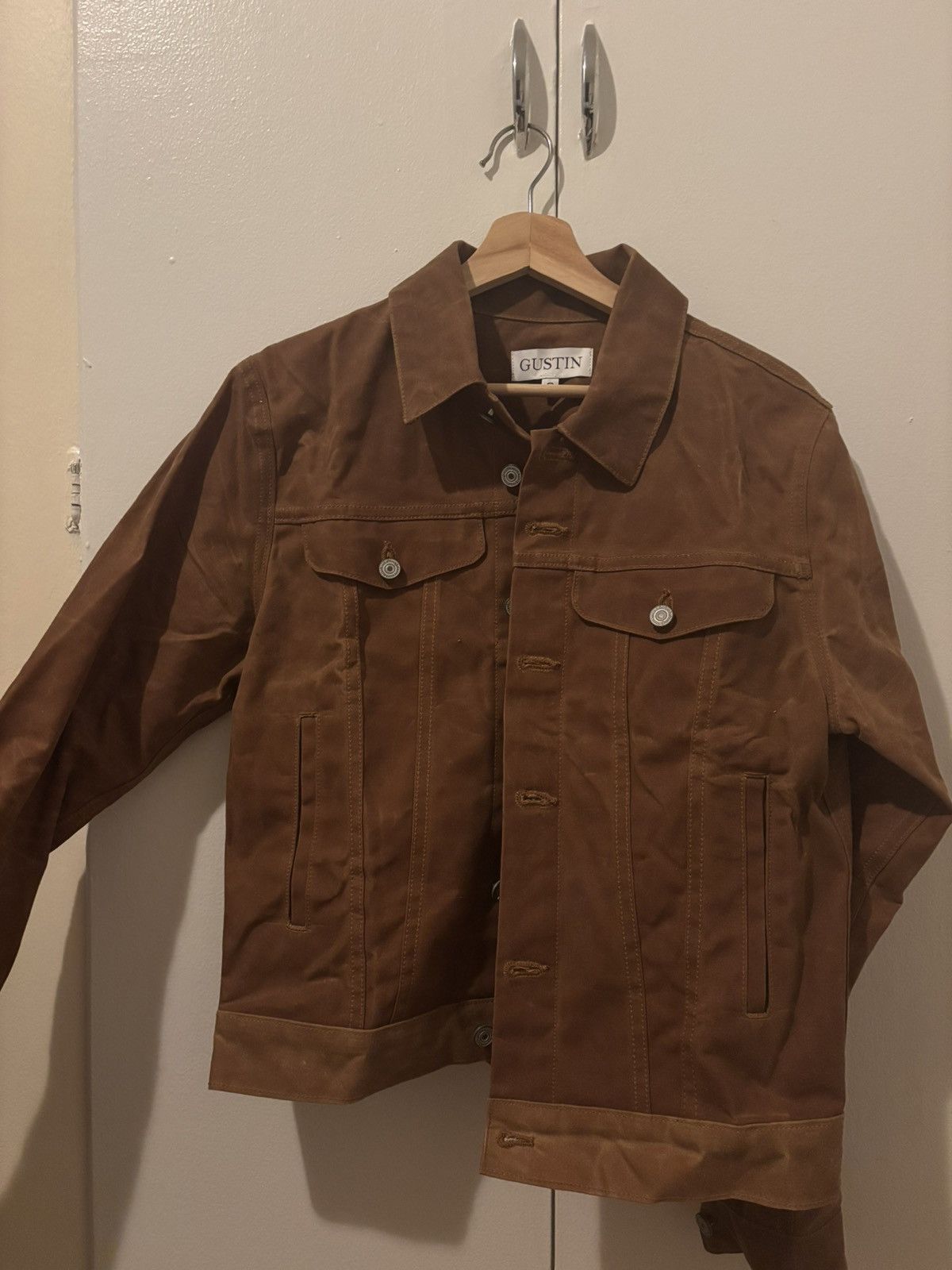 Gustin Tan waxed trucker jacket small
