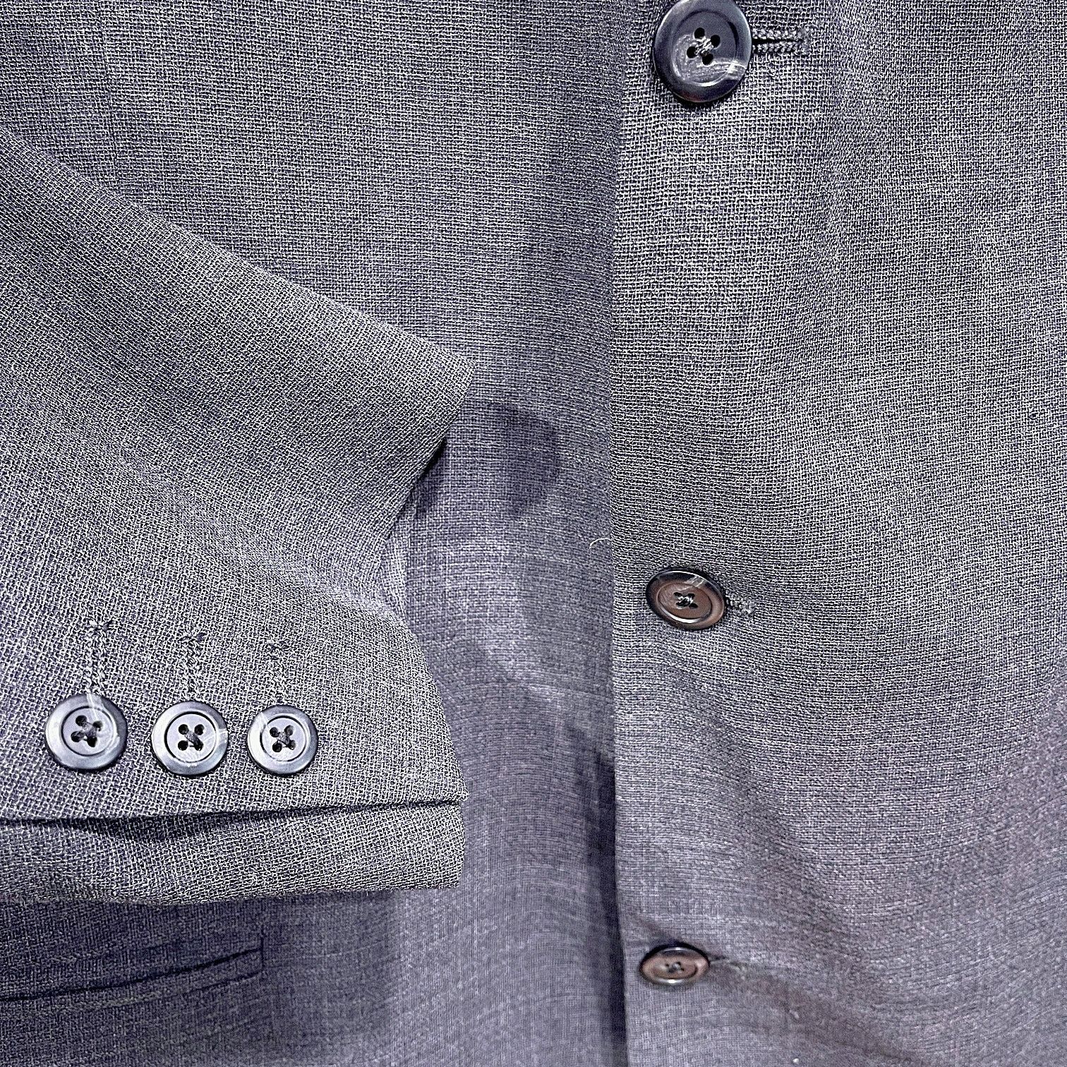 Jhane Barnes Jhane Barnes Vintage Wool Hopsack Suit Gray Mens 42L 36W Size 42L - 4 Thumbnail