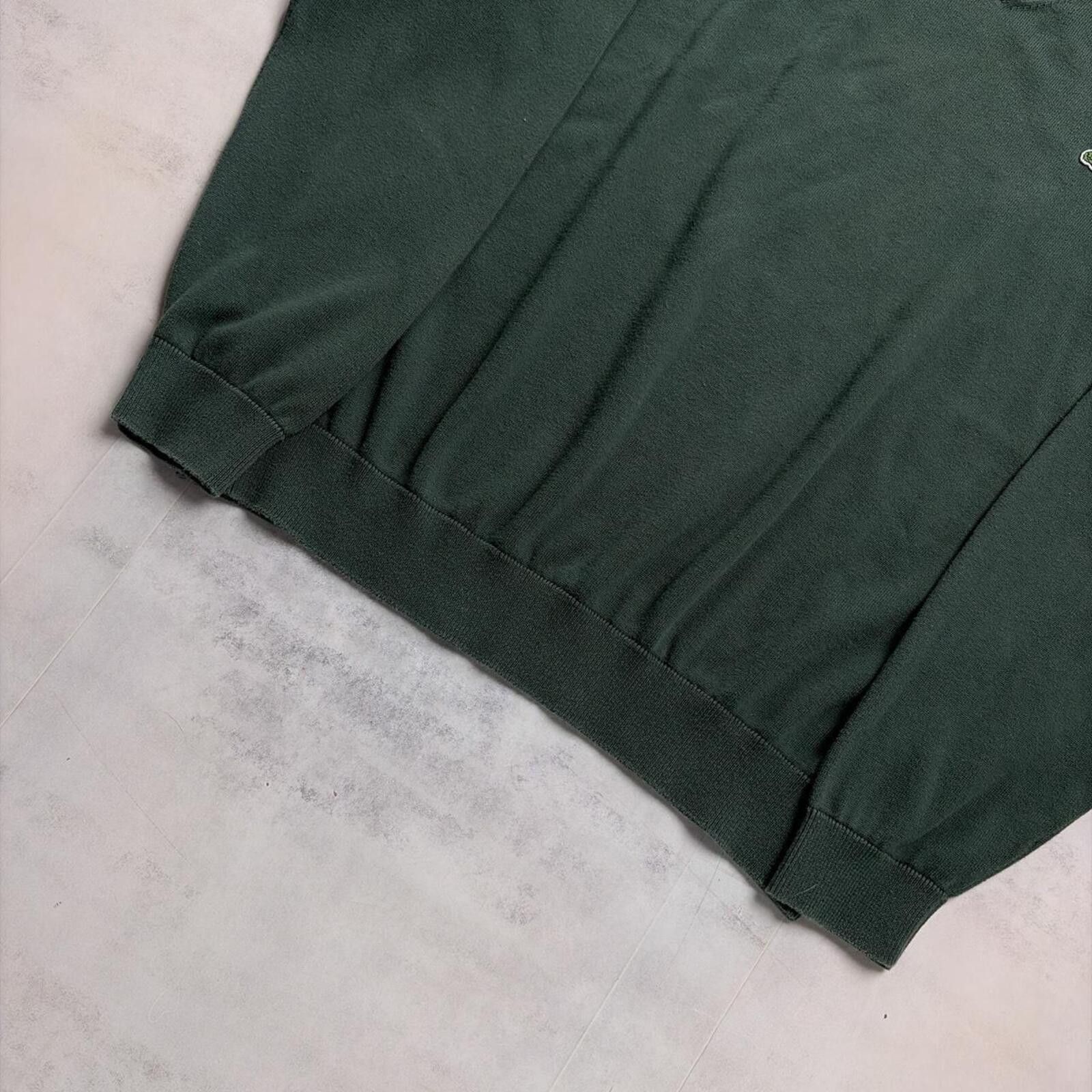 Lacoste Y2K Forest Green Lacoste Knit V-Neck Sweater Size US XXL / EU 58 / 5 - 4 Thumbnail