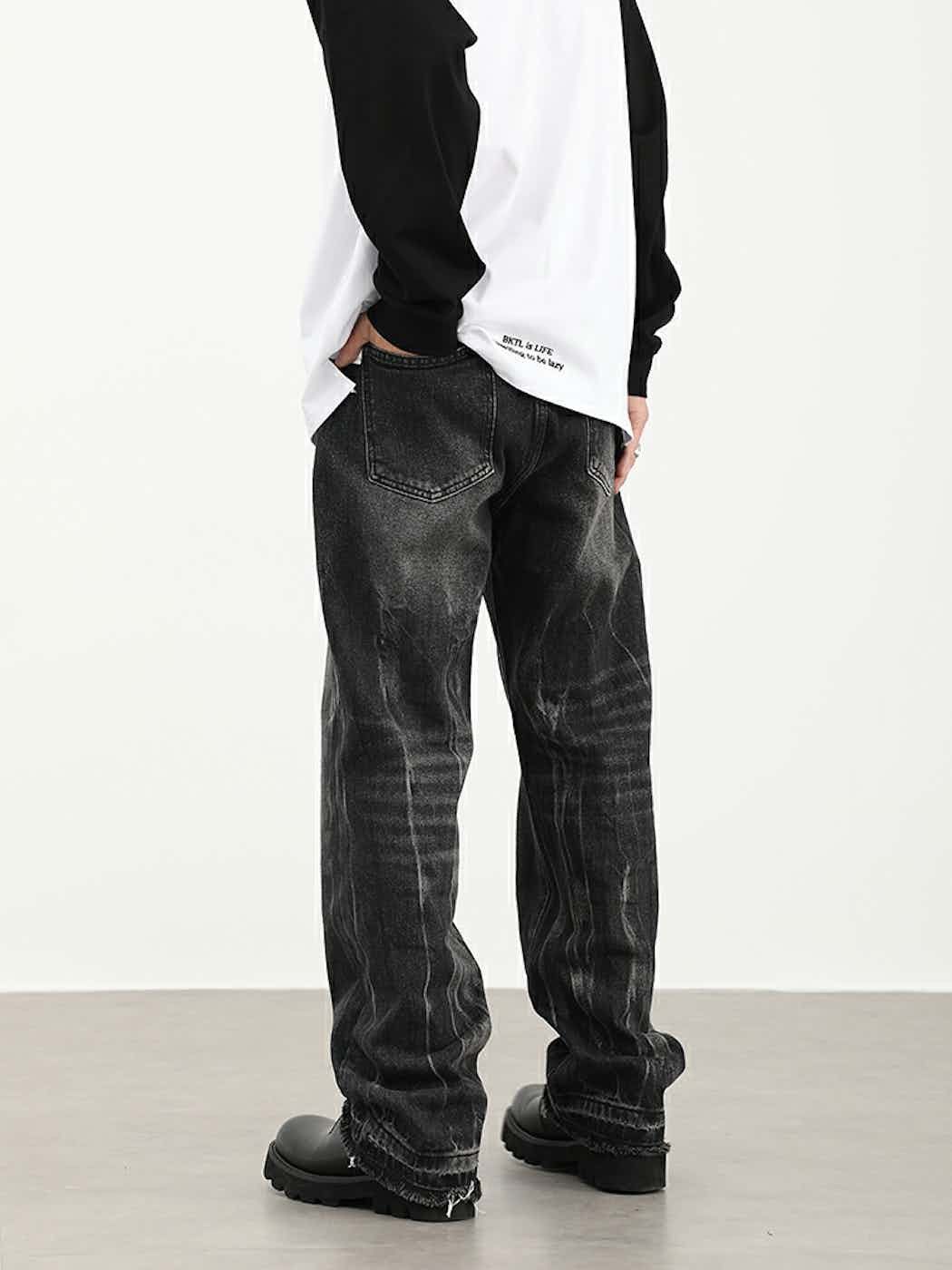 punk damaged washed faded y2k yuppie jeans