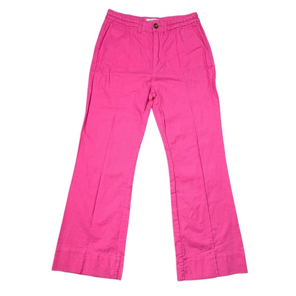 Other NWT New Habitual Linen Cotton Cropped Kick Flare Pink Pants Size 28" / US 6 / IT 42 - 1 Thumbnail