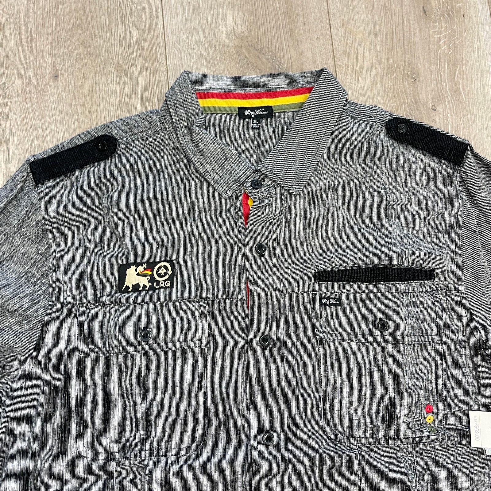 LRG × Vintage NWT LRG Wovens Black Rebel Button Up Short Sleeve Shirt 2XL Size US XXL / EU 58 / 5 - 3 Thumbnail