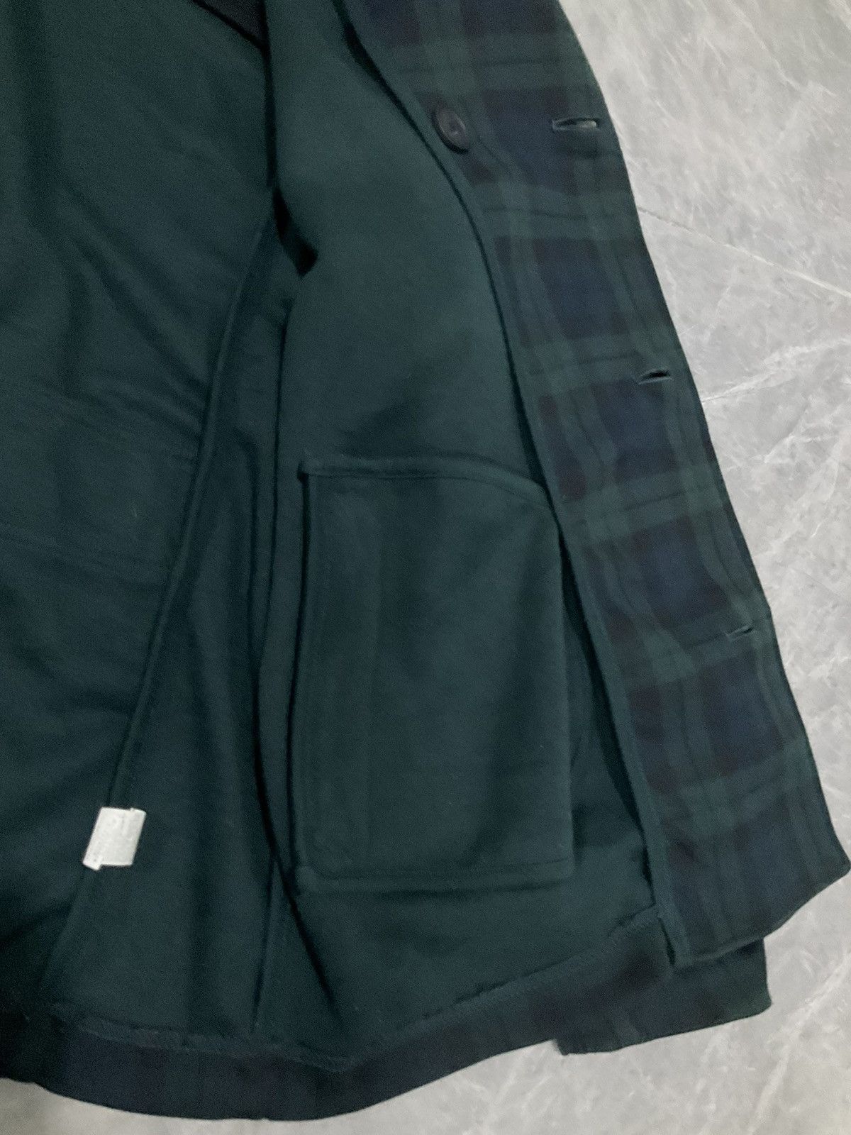 Issey Miyake Wool Peacoat Jacket Navy & Green Size US L / EU 52-54 / 3 - 8 Thumbnail