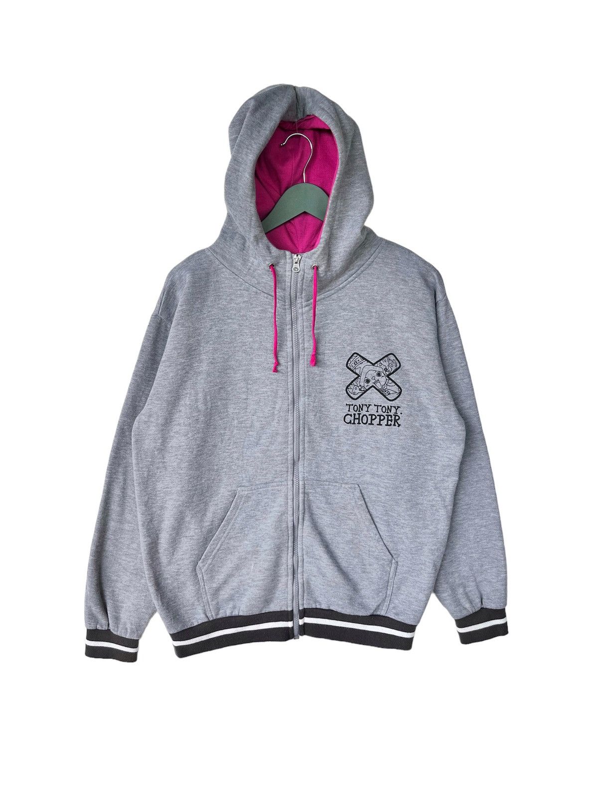 image of Anima x Movie Vintage Y2K One Piece Tony Tony Chopper Hoodie in Grey, Men's (Size Large)