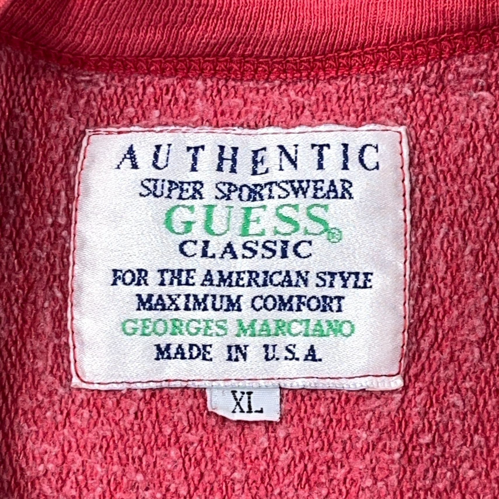 Guess VINTAGE GUESS Sweatshirt Shirt Men XL Red Crew Neck 80s 90s USA Made Graphic Print Embroidered Logo/GD Size US XL / EU 56 / 4 - 5 Thumbnail