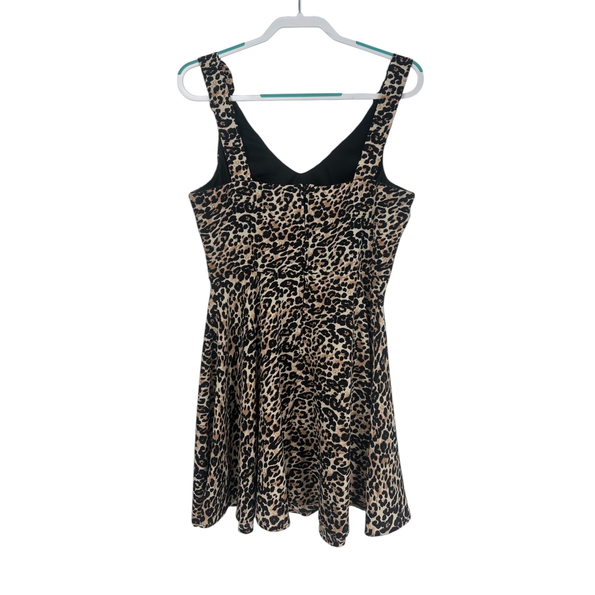 Other Crystal Doll Dress - Leopard Print Cowl Neck Mini - Size 11 Size XL / US 12-14 / IT 48-50 - 2 Thumbnail