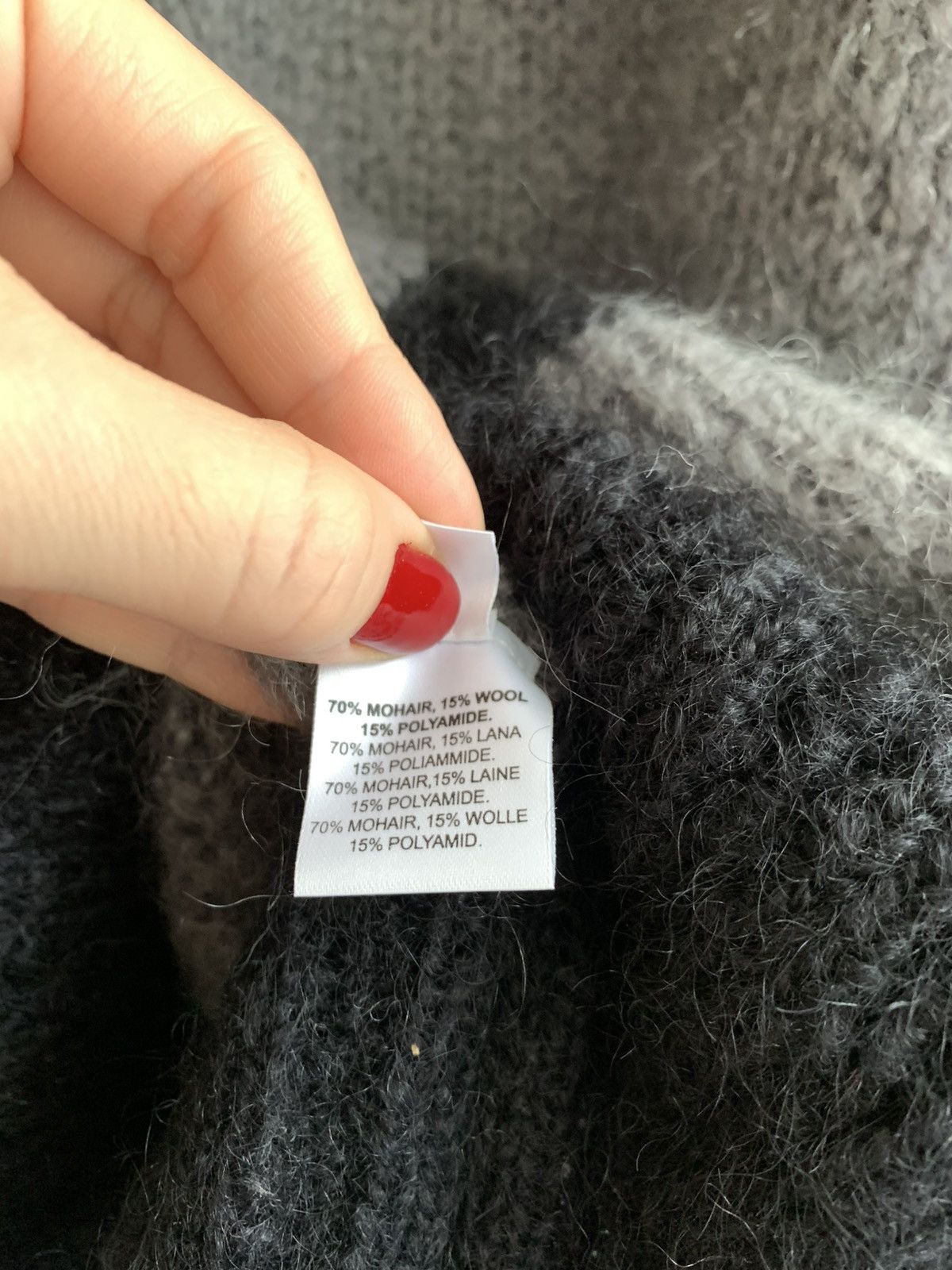 Officine Generale Black/Grey Striped Mohair Wool Grunge Kurt Knit Sweater Size US M / EU 48-50 / 2 - 5 Thumbnail