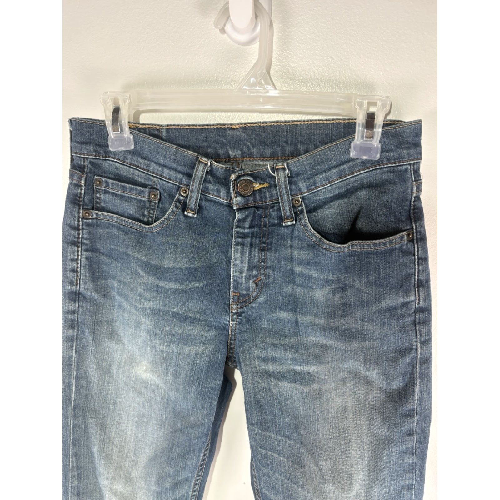 Levi's Levi’s 514 Jeans Men’s 28x30 Distressed Dark Faded 5-Pocket Denim Straight Regular Waist 28 Inseam 30 Logo USA 90s Vintage No Size US 28 / EU 44 - 3 Thumbnail
