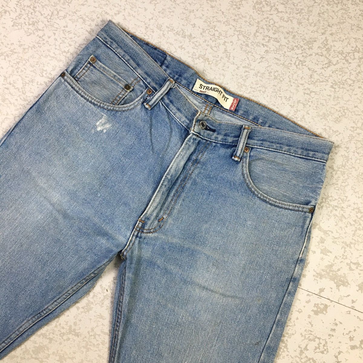 Levi's × Vintage Levis 505 Straight Fit Light Blue Jeans Size US 35 - 5 Thumbnail