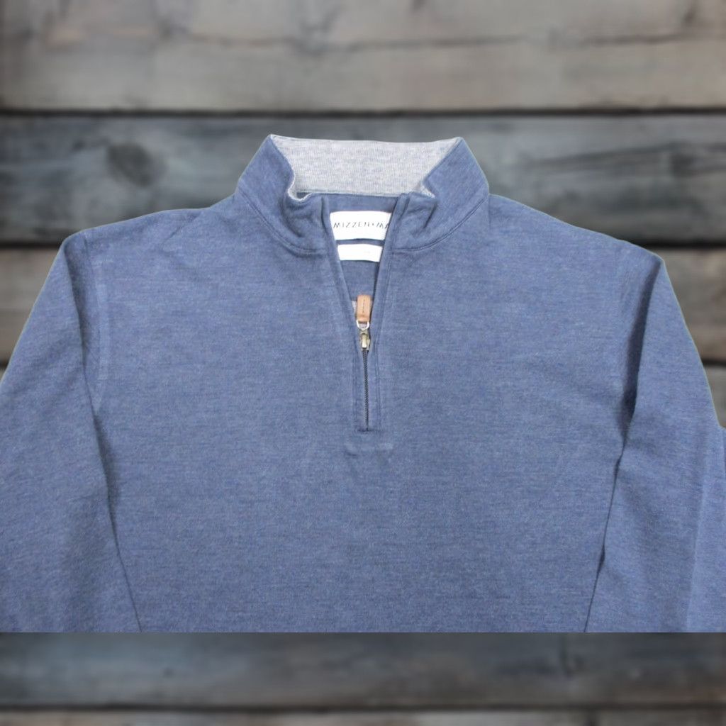 Mizzen+Main Mizzen+Main Sweater Men L Blue Pullover Fleece 1/4 Zip Zip Lightweight Casual Preppy Outdoor 90s (adjusted) Size US L / EU 52-54 / 3 - 1 Thumbnail