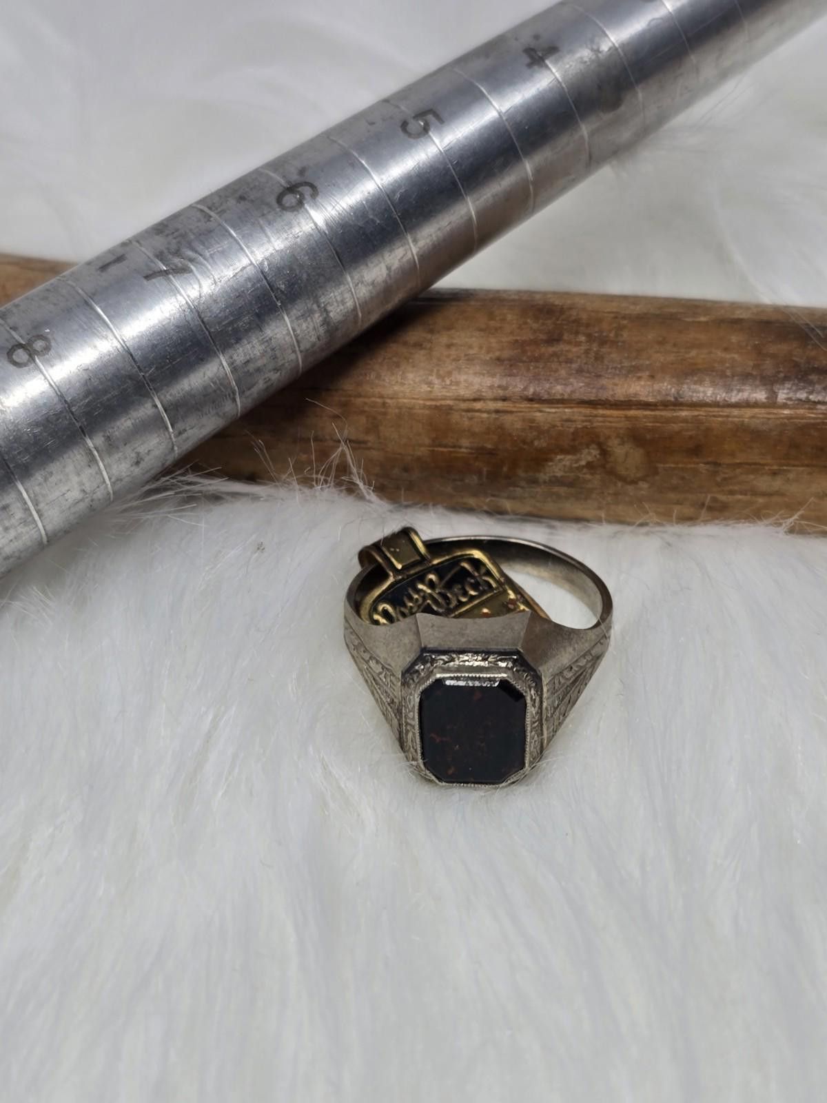 Other NOS NWT Vtg 10k Gold WWW Ring Original Tag, 1930s Art Deco Size ONE SIZE - 2 Thumbnail