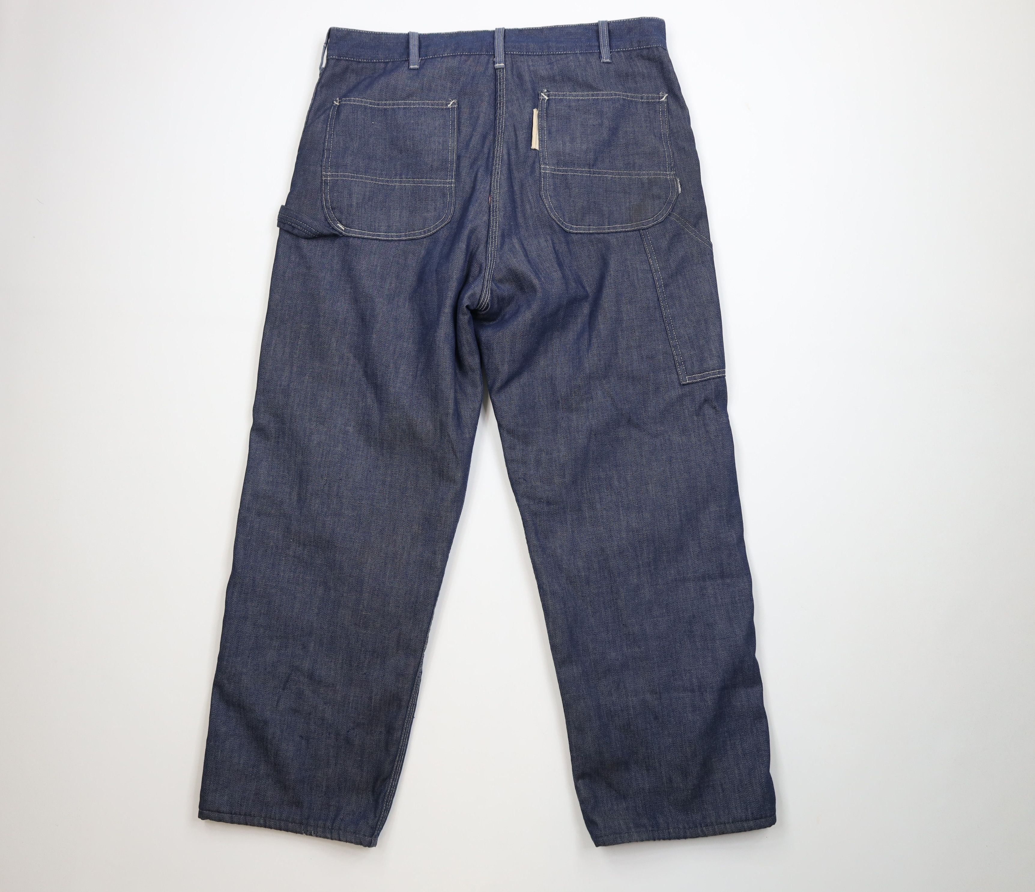 Vintage Vintage 60s 70s Streetwear Quilt Lined Wide Leg Jeans Size US 36 / EU 52 - 12 Thumbnail