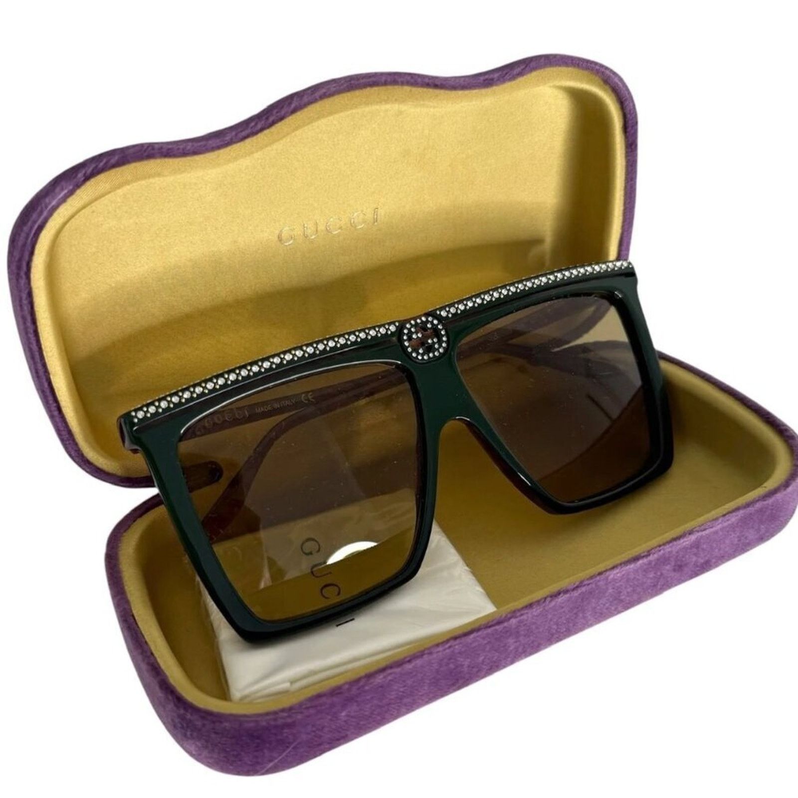 Gucci NWT GUCCI GG0733S-005 Crystal Embellished(GG0733S-005-62) Size ONE SIZE - 1 Thumbnail