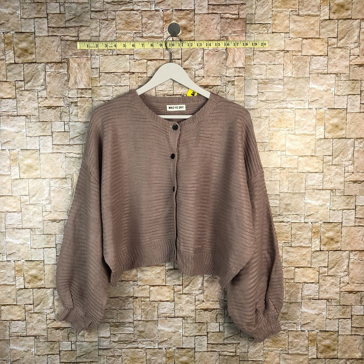 Japanese Brand Maoyesky Purple Patterned Cardigans Knitwear crop top #A1211 Size L / US 10 / IT 46 - 1 Thumbnail