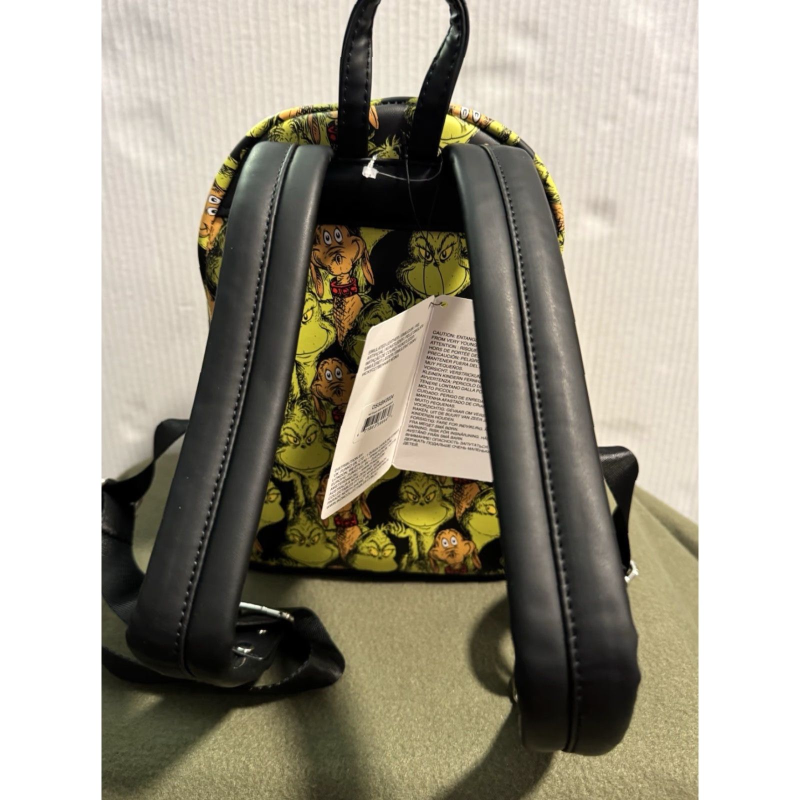 Vintage Loungefly Dr. Seuss The Grinch & Max Sketch Mini Backpack AOP Green NWT RARE Size ONE SIZE - 6 Thumbnail