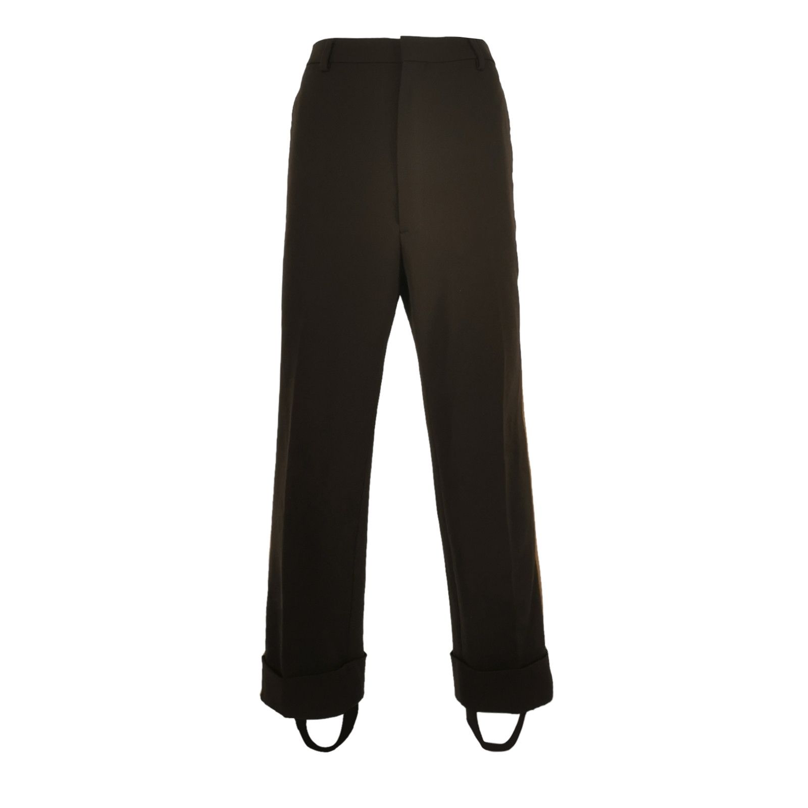 Prada Brown Drawstring Detail Straight Pants