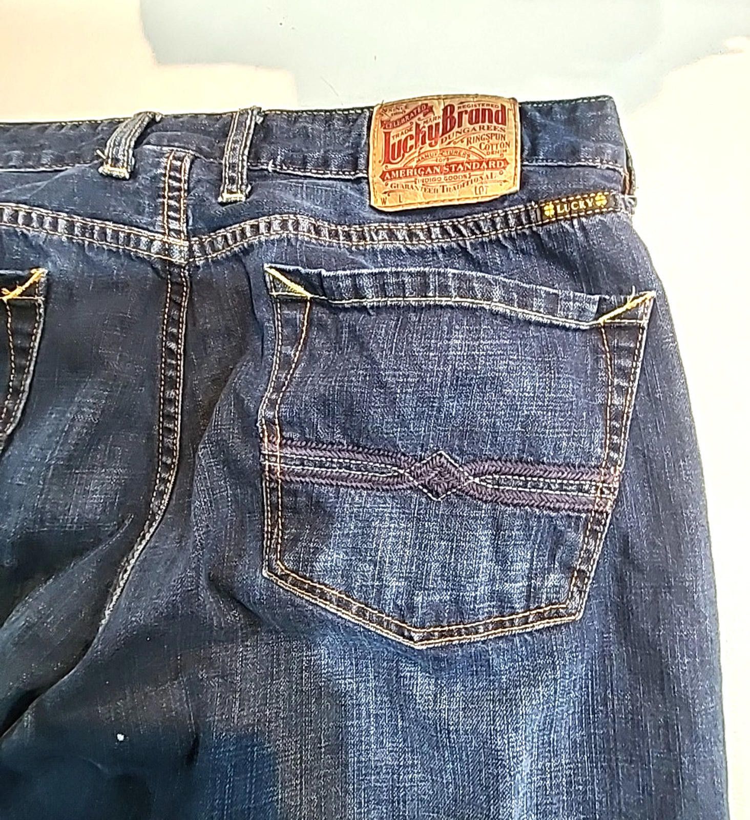 Lucky Brand Lucky Brand Mens Jeans Actual 36Wx31L Blue Relaxed LB2 Size US 36 / EU 52 - 7 Thumbnail