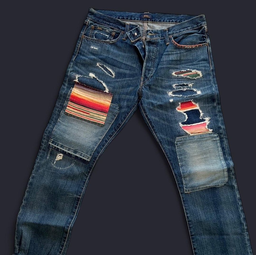 Polo Ralph Lauren Ralph Lauren varick slim patchwork denim Size US 34 / EU 50 - 1 Thumbnail