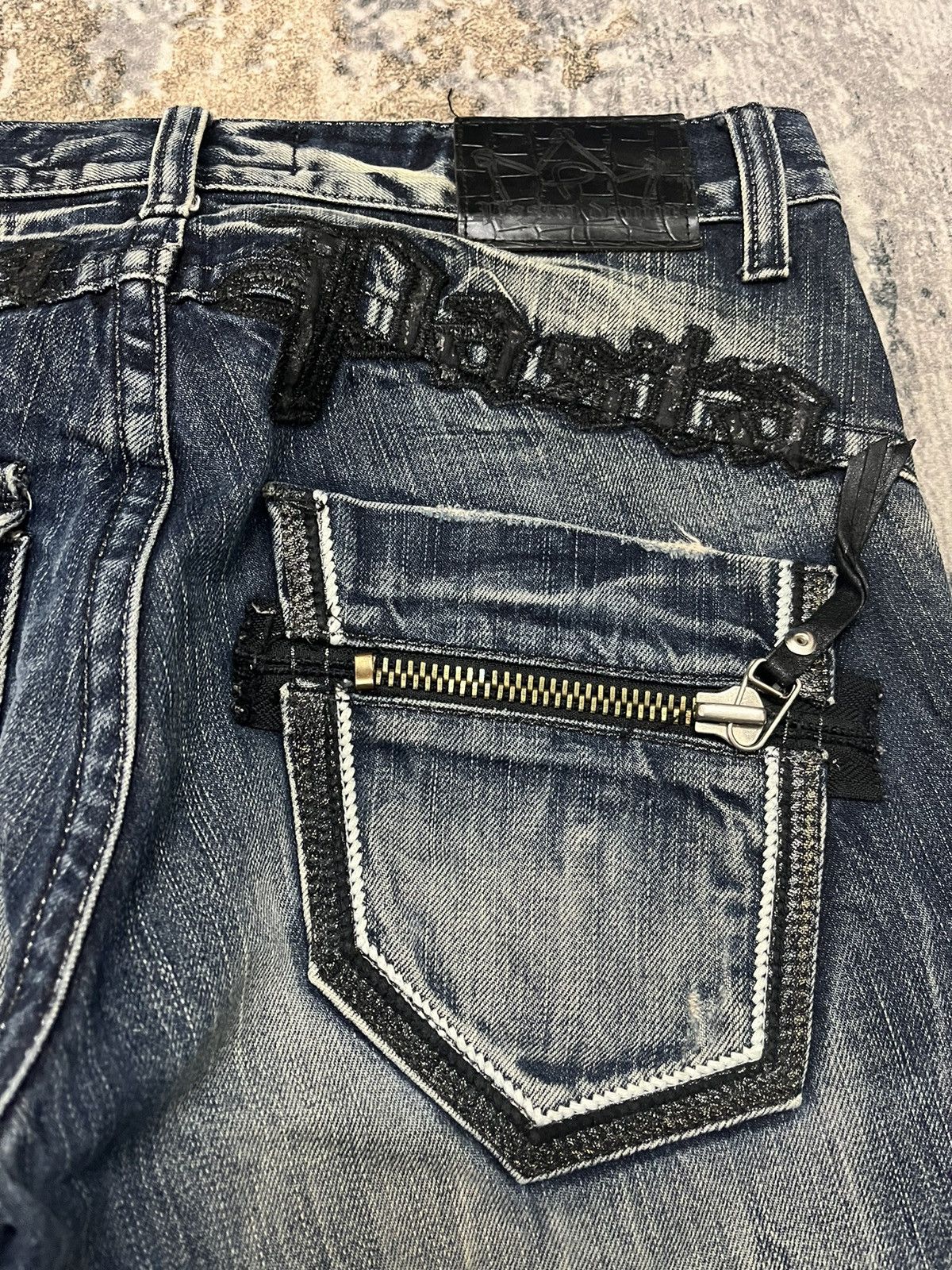 Japanese Brand × Vintage Pasta Denim Embroidered Zipper Pocket Jeans Pant Denim Size US 33 - 8 Thumbnail