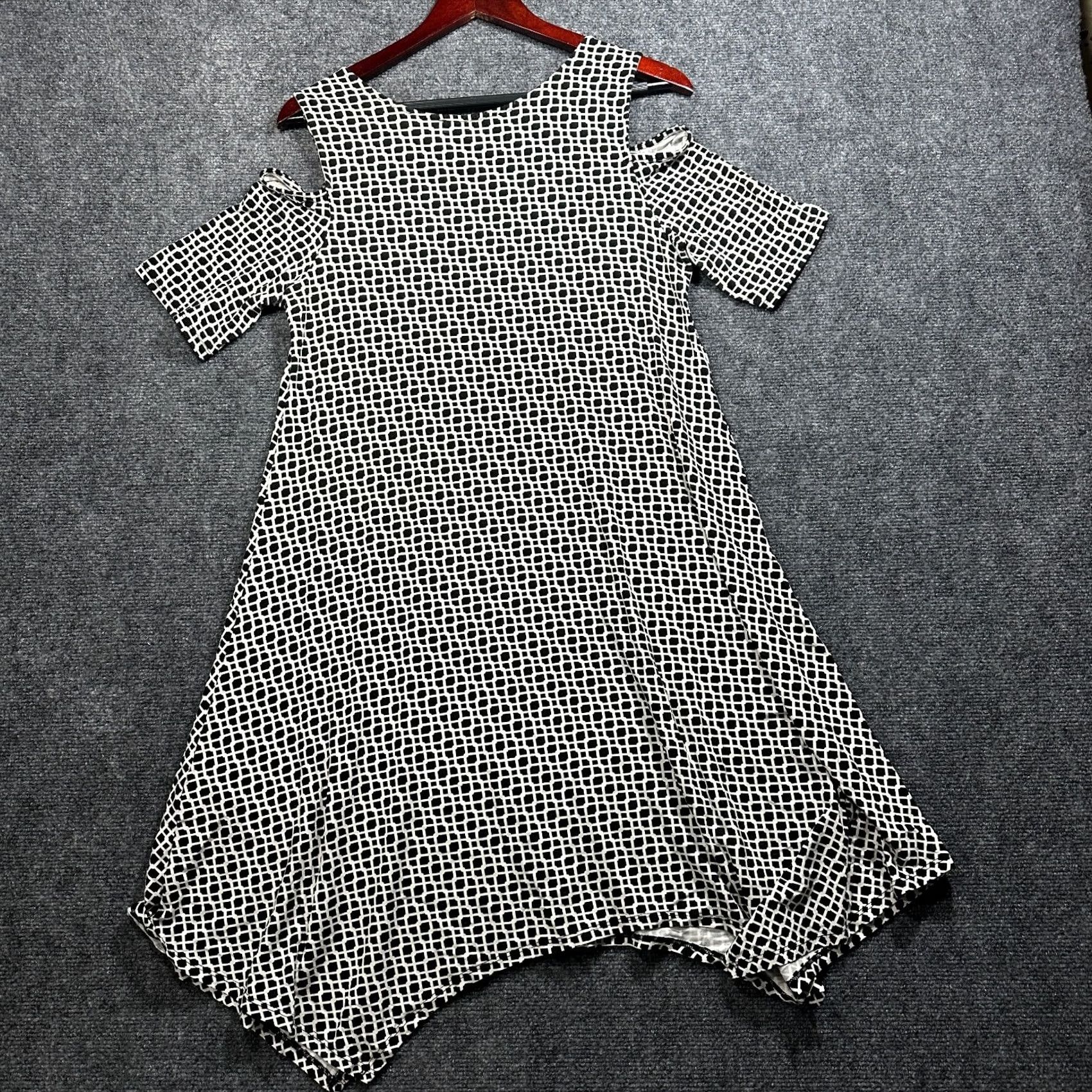 Adrianna Papell Adrianna Papell Dress Womens S Knit A-Line Cold Shoulder Print Geometric Size S / US 4 / IT 40 - 6 Thumbnail