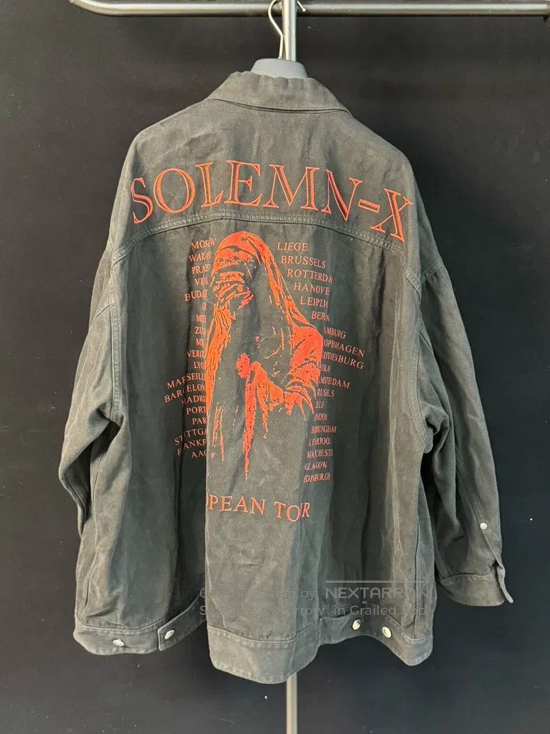 Raf Simons Raf Simons 22SS Black and Red Death Printed Denim Jacket Size US XS / EU 42 / 0 - 1 Thumbnail