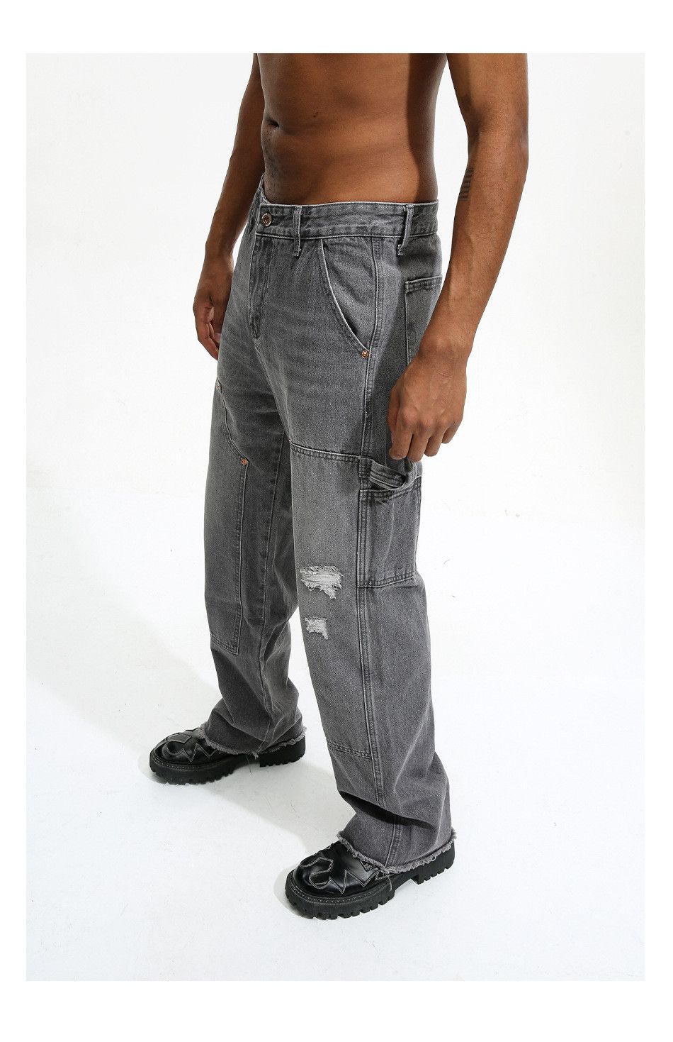 Jean × Vintage urban skate hiphop carpenter damaged jeans Size US 30 / EU 46 - 4 Thumbnail