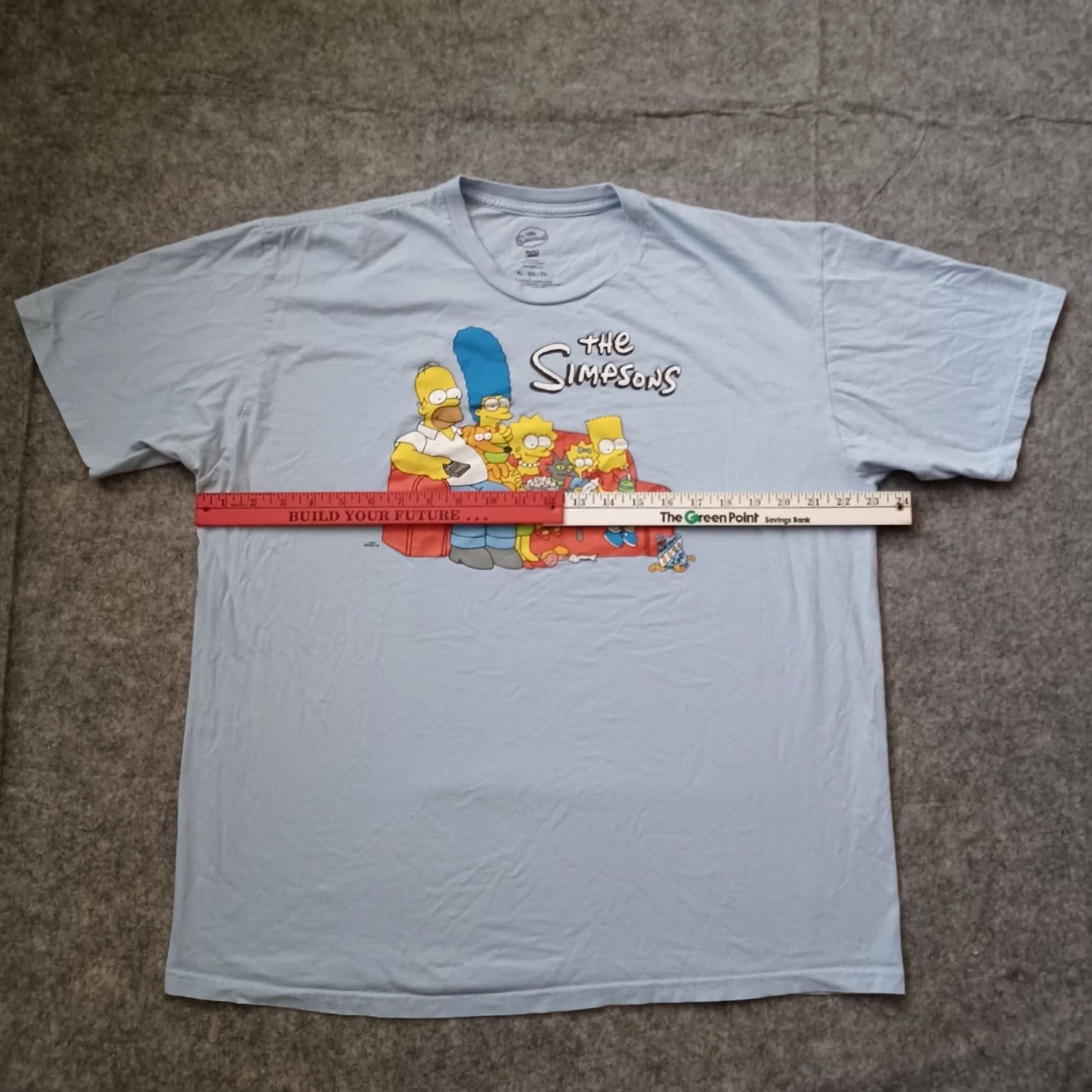 Vintage The Simpsons Graphic T Shirt Mens XL Blue Short Sleeve Sitting Couch Size US XL / EU 56 / 4 - 4 Thumbnail