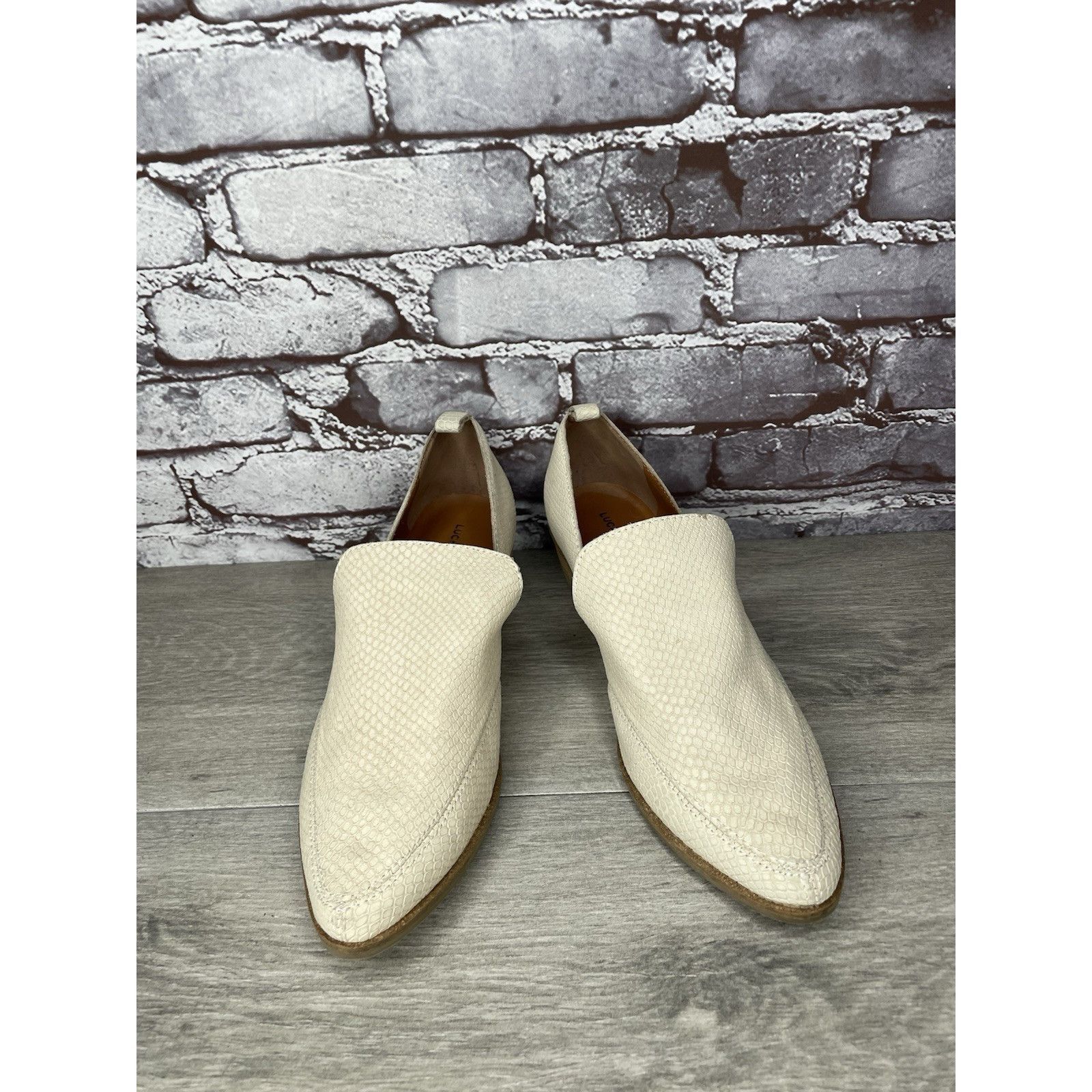Lucky Brand Lucky Brand Mahzan Ivory Leather Lizard Print Loafer Heel Sh Size US 9.5 / IT 39.5 - 3 Thumbnail