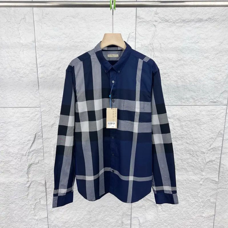 Burberry Burberry Blue Cotton Long Sleeve Shirt Size US XL / EU 56 / 4 - 1 Thumbnail