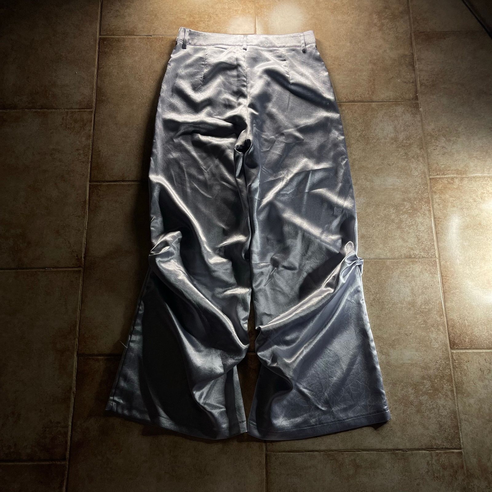 Japanese Brand Gothic Crotch Print Silver Baggy Pants Size US 30 / EU 46 - 5 Thumbnail