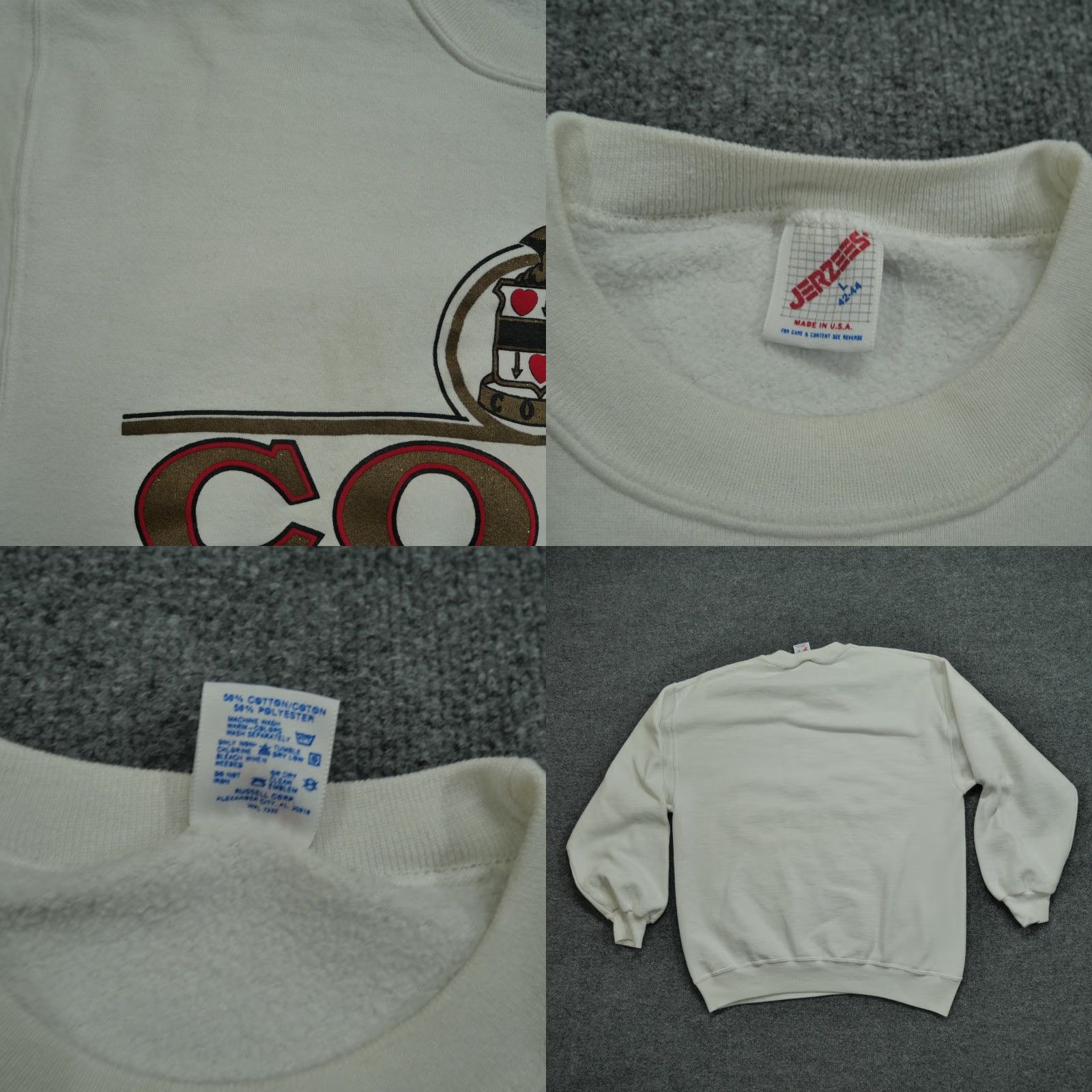 Jerzees VINTAGE Cord Automobiles Sweatshirt Adult Large White Pullover Cars Auburn 90s Size US L / EU 52-54 / 3 - 8 Thumbnail