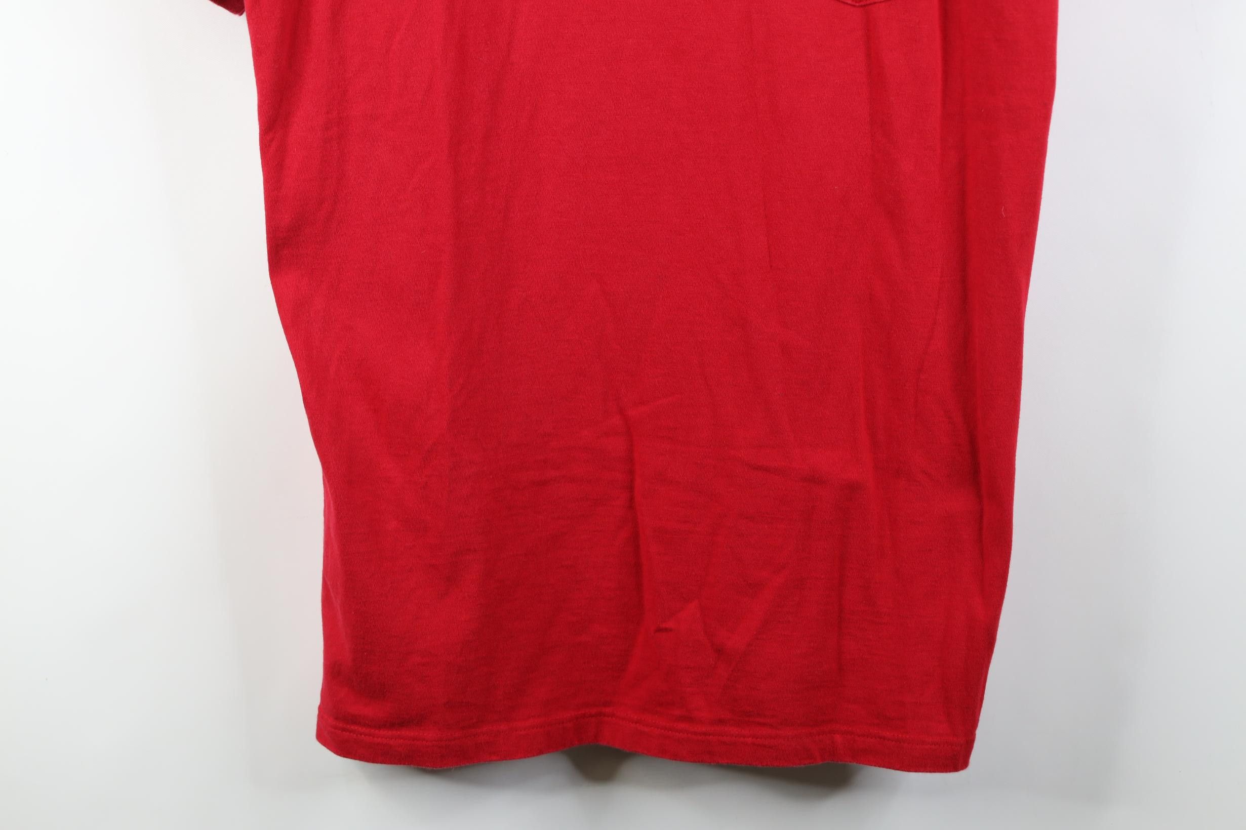 Vintage Vintage 90s Streetwear Heavyweight Cotton T-Shirt Red USA Size US XXL / EU 58 / 5 - 3 Thumbnail