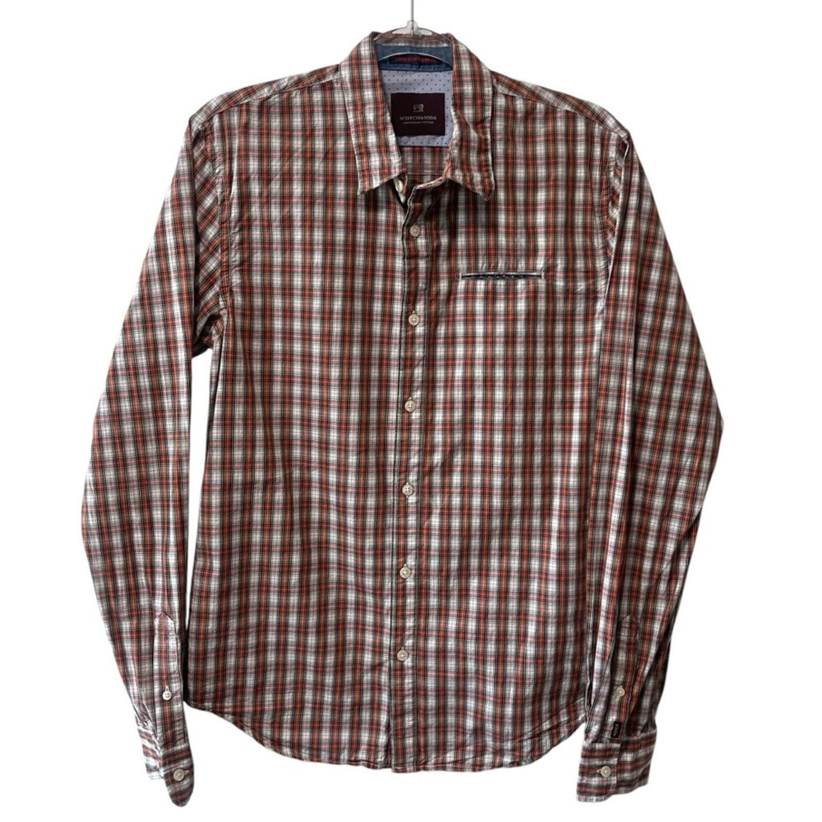 Scotch & Soda Scotch & Soda LS Collared Button Up Plaid Shirt Red Multi M Size US M / EU 48-50 / 2 - 1 Thumbnail