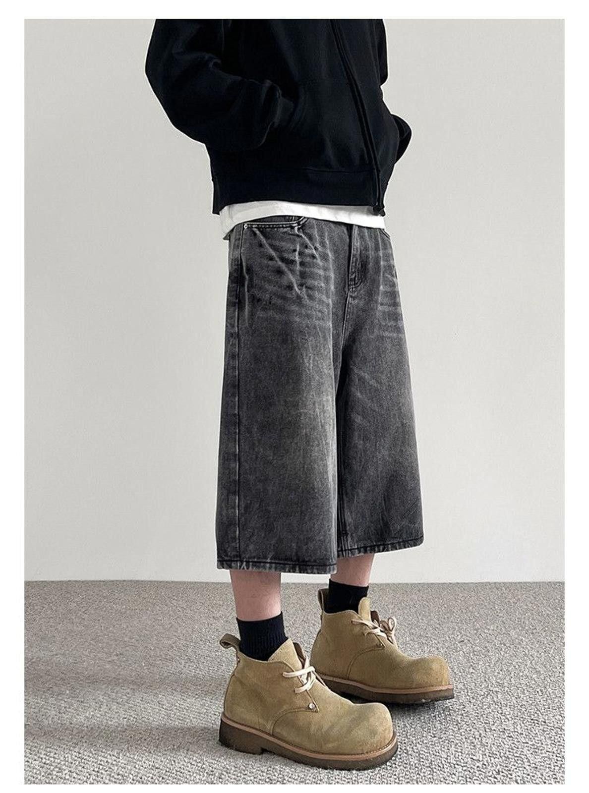 Jean Washed Loose Wide Leg Shorts / Jorts Size US 32 / EU 48 - 1 Thumbnail