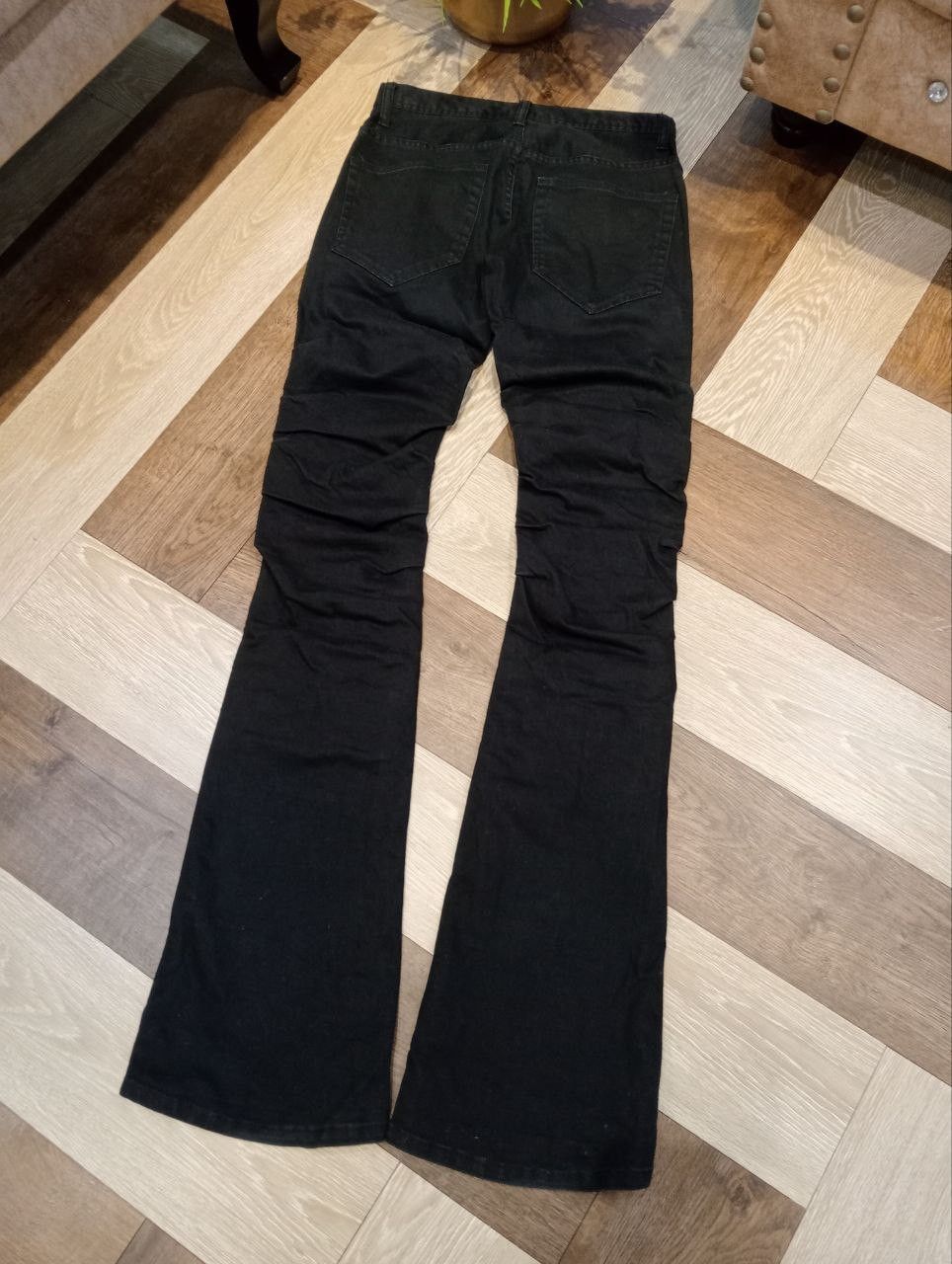 Japanese Brand THEE OLD CIRCUS 1973 BLACK WRINKLE FLARED PANTS Size US 29 - 8 Thumbnail