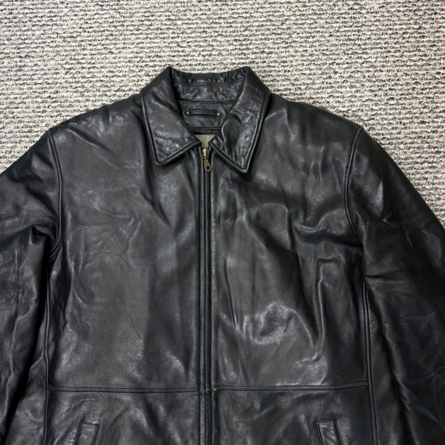 Vintage VINTAGE Reed Leather Jacket Mens 48L Black Motorcycle Lined Zip Soft Biker Sport coat Size US M / EU 48-50 / 2 - 3 Thumbnail