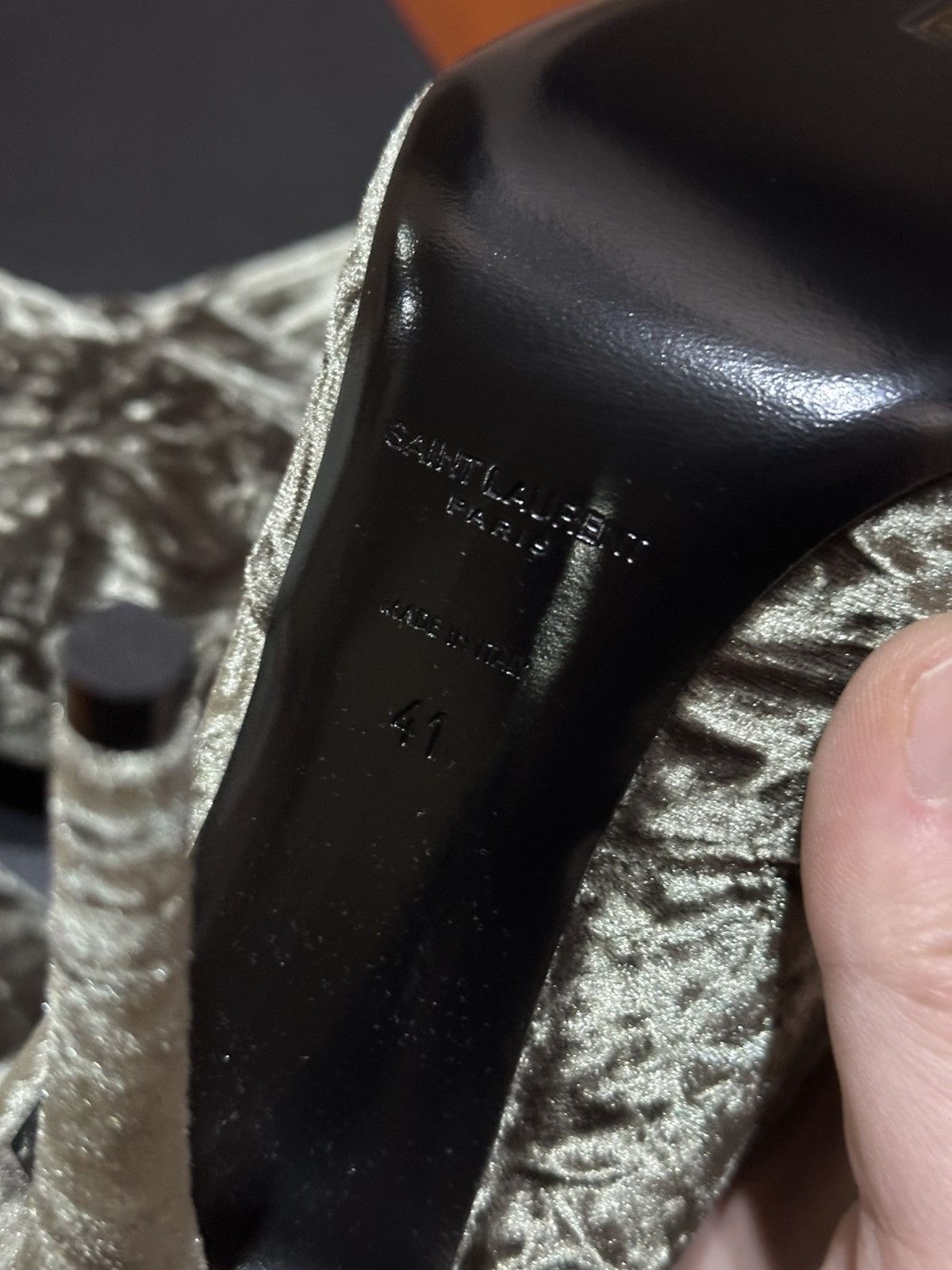 Saint Laurent Paris Saint Laurent velour heels Size US 11 / IT 41 - 6 Thumbnail