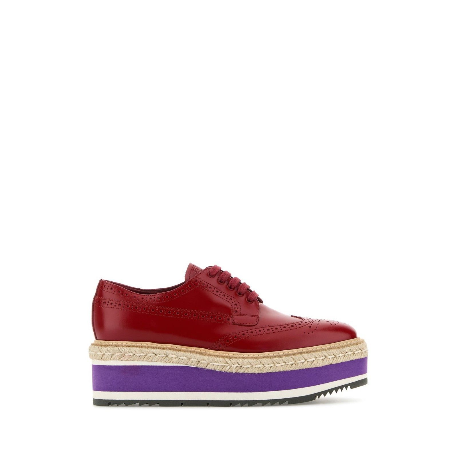 Prada PRADA Lace Up Red Leather Platform Flat Shoes New And Authen Size US 10 / IT 40 - 5 Thumbnail