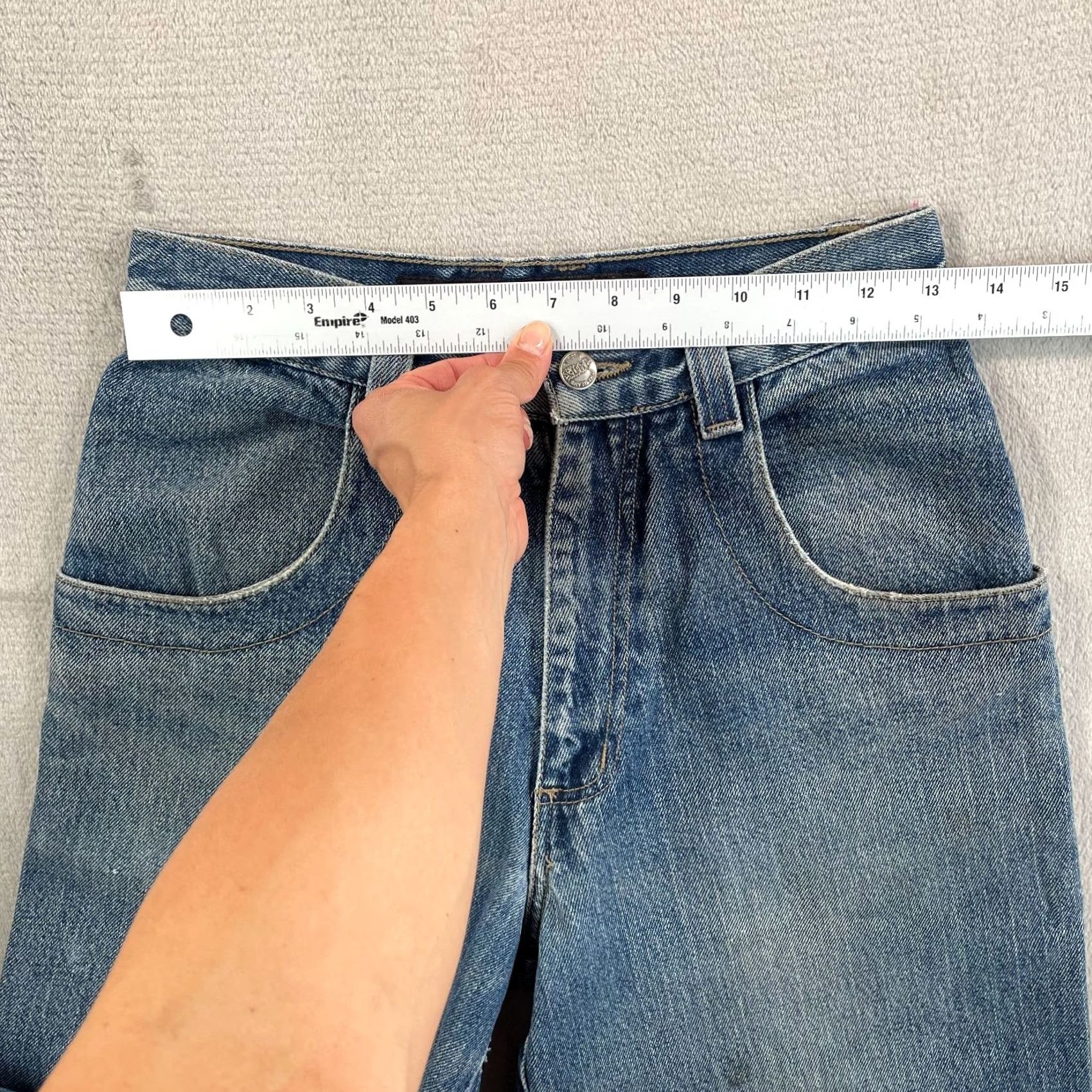 Denime VINTAGE Jynx Jeans Men 26x27 Wide Baggy Denim Blue 90s Jazz Casual Relaxed M Made USA Jeans Mens Size US 26 / EU 42 - 7 Thumbnail